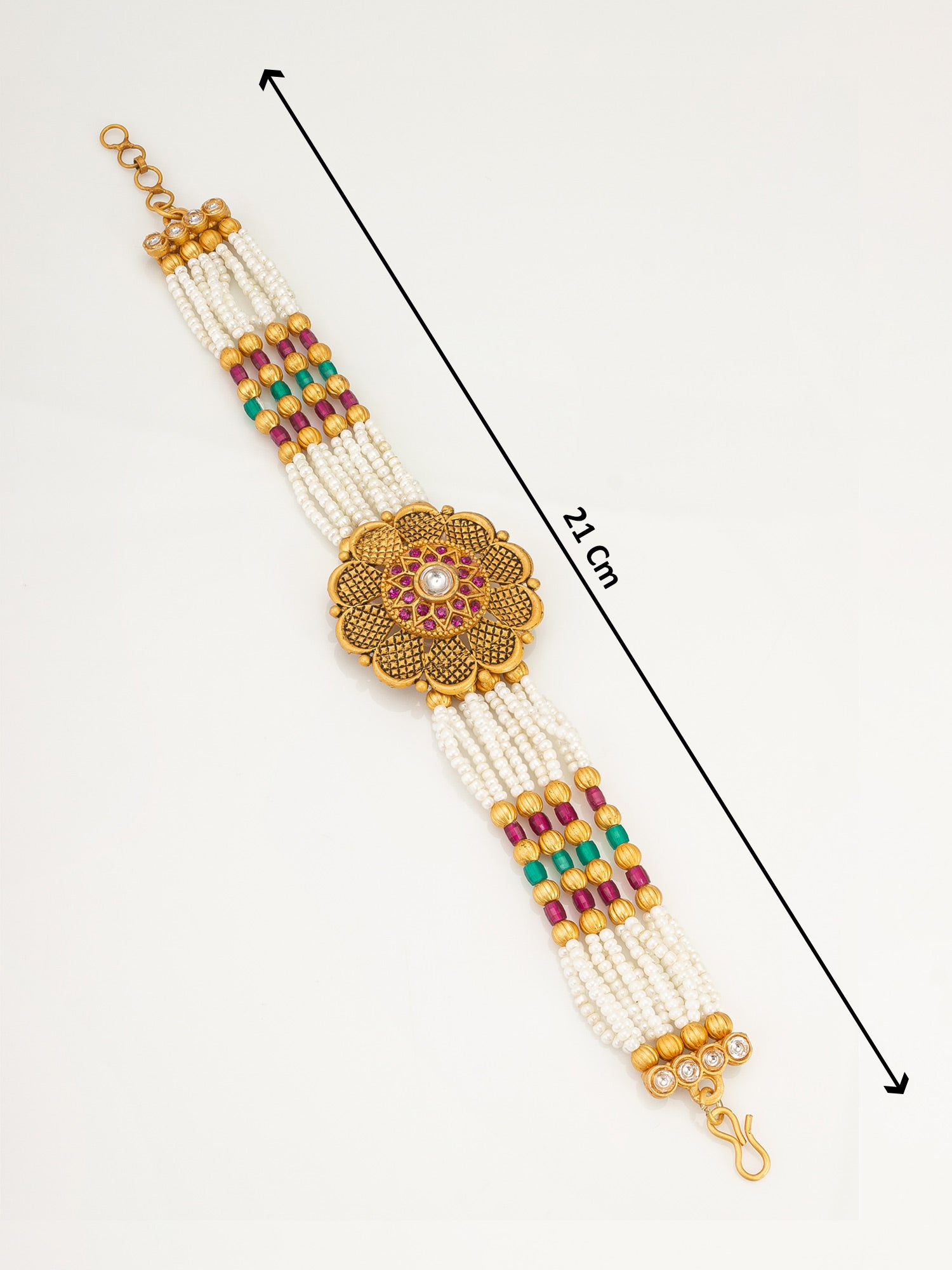 Aadita Traditional Floral Pearl Multi-Strand Bracelet