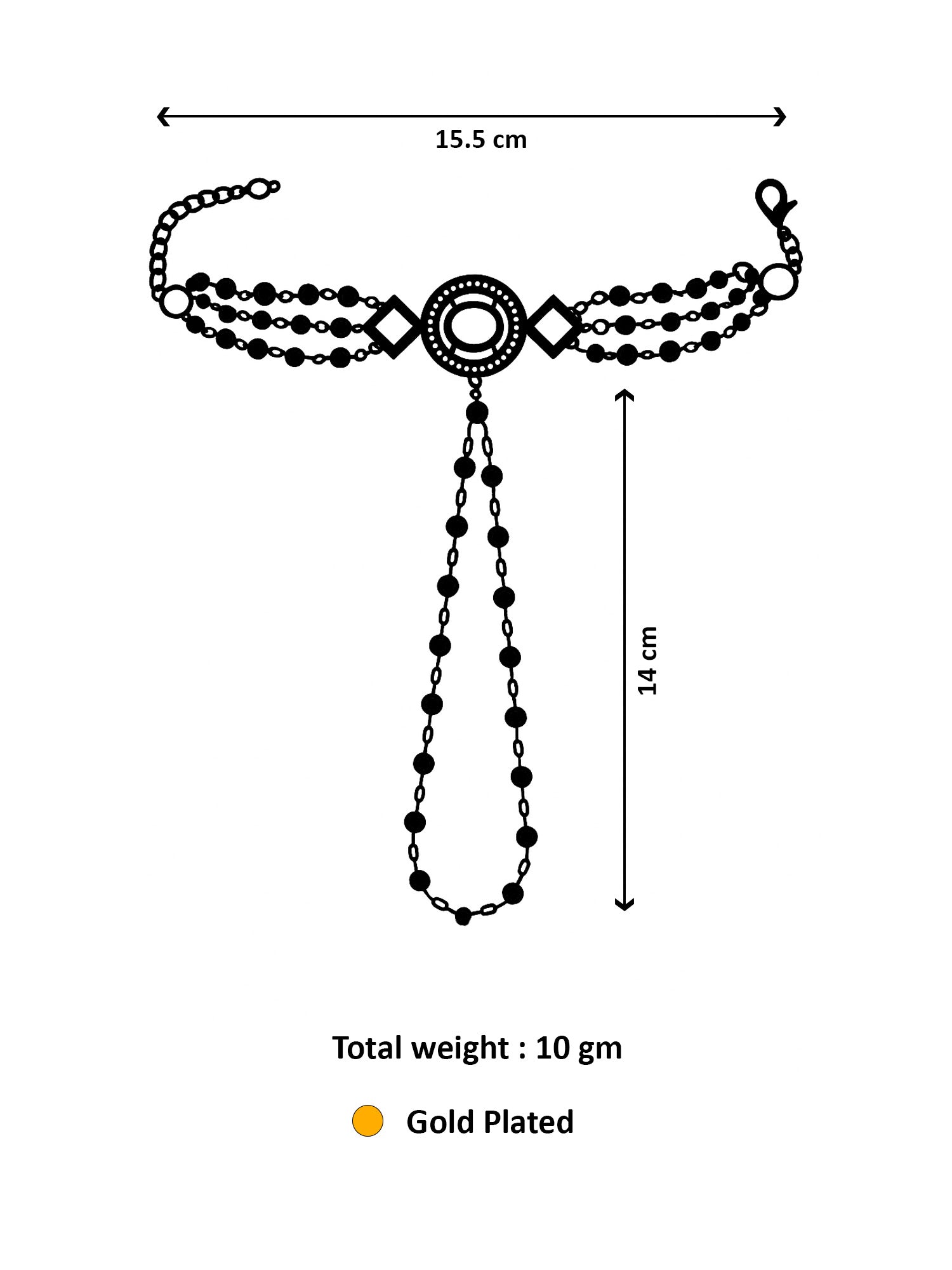 Adita Gold Plated Green Kundan & Pearl Haathphool Bracelet – Traditional Hand Harness Jewelry for Women & Brides WBG2592