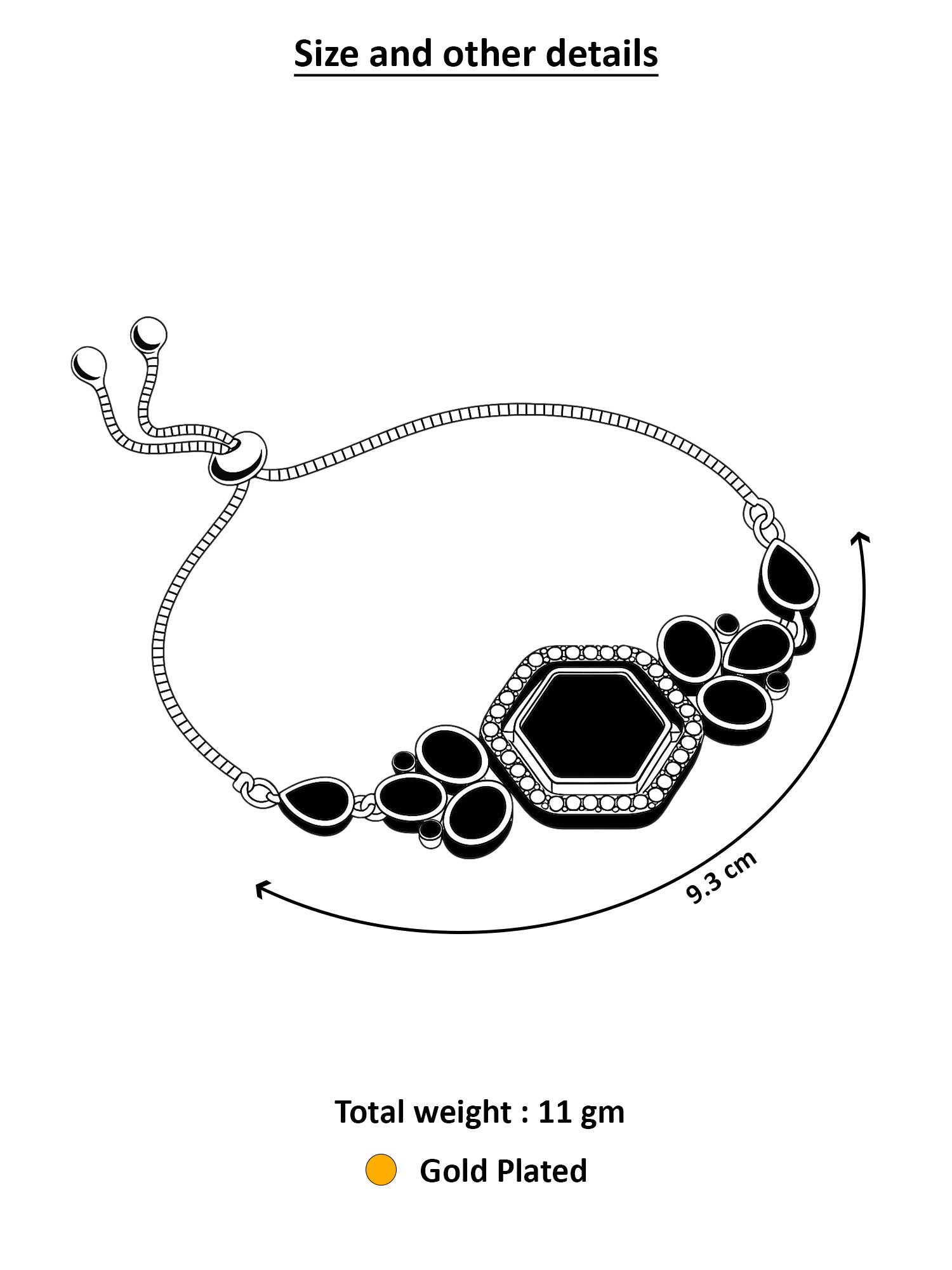 Aadita Ruby and Kundan Floral Adjustable Bracelet