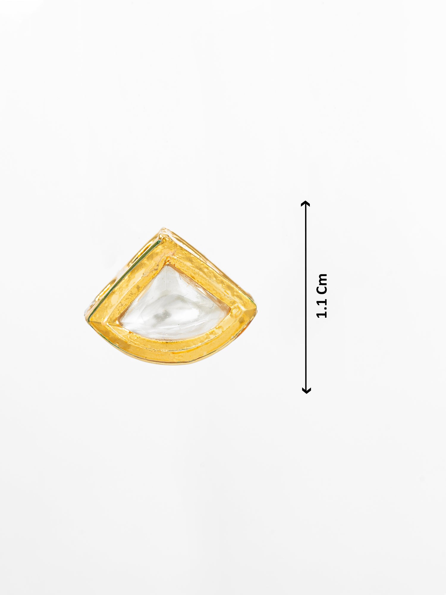 Aadita Gold Plated Square-Cut White Stone Stud Earrings