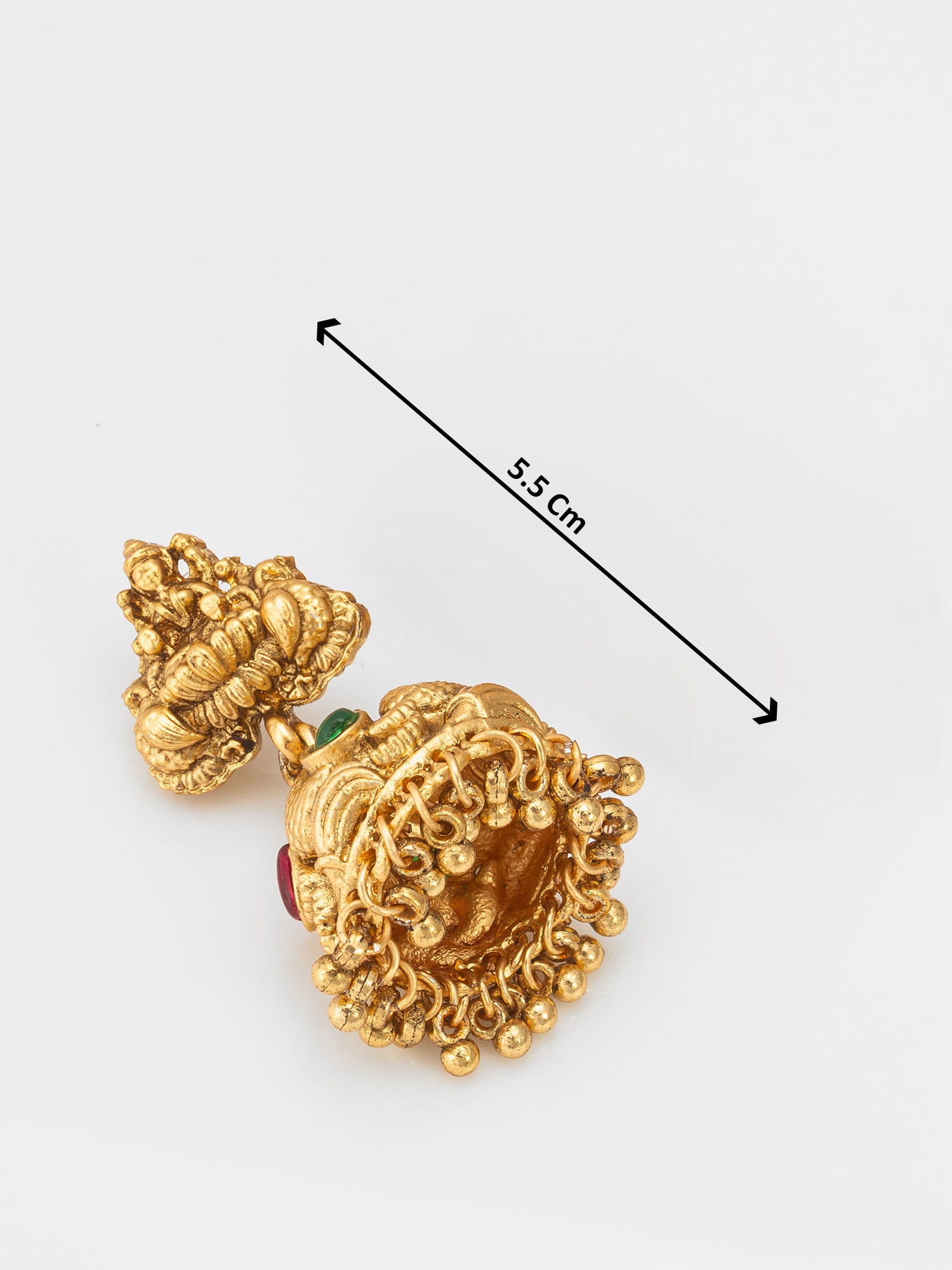 Aadita Divine Temple Style Antique Gold Jhumka Earrings