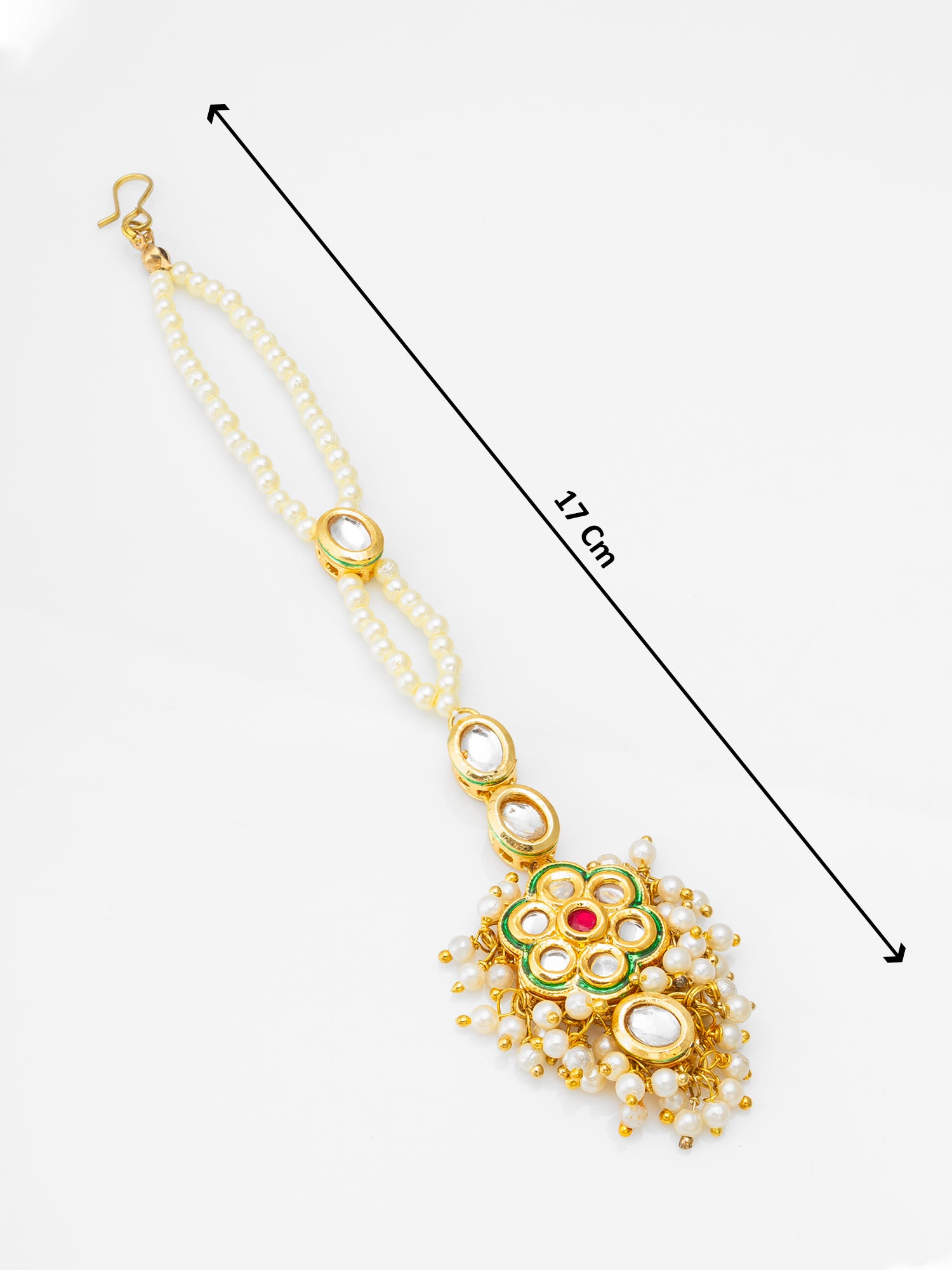 Aadita Traditional Kundan Pearl Maang Tikka for Women and Girls