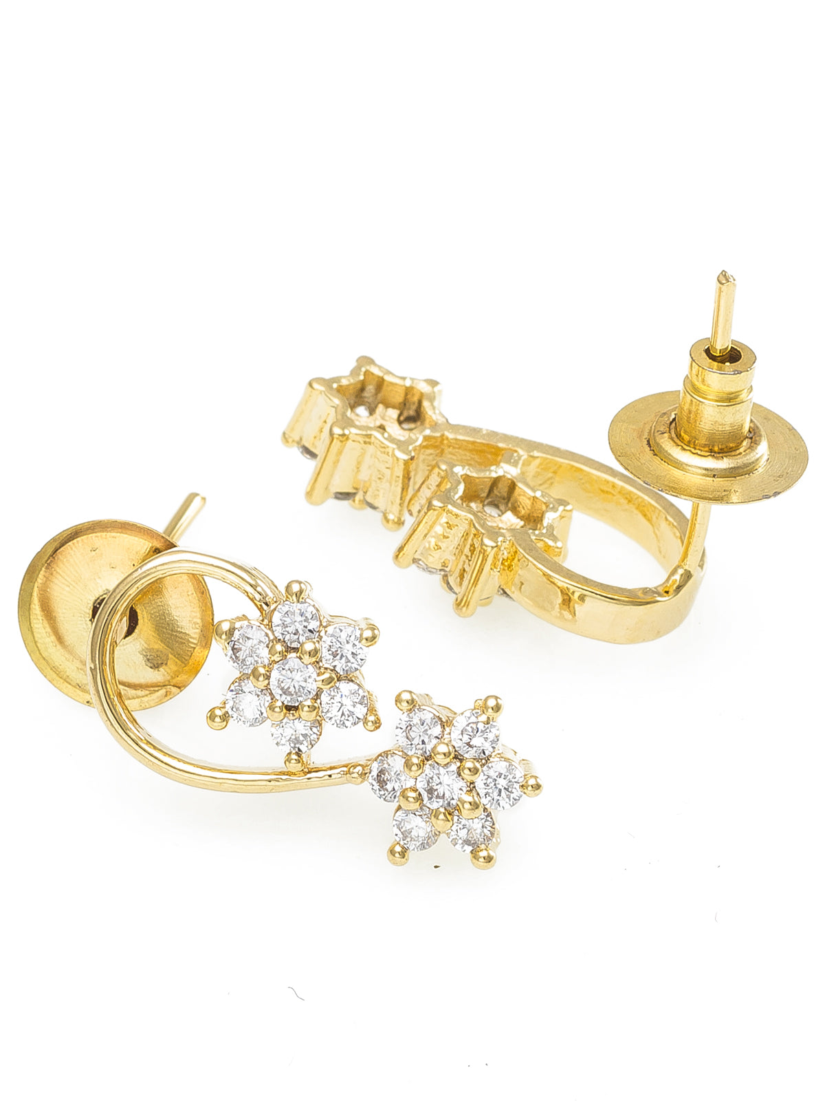 Aadita Festive Gold-Toned Teardrop Frame with Floral Cluster Mangalsutra Set and Matching Earrings