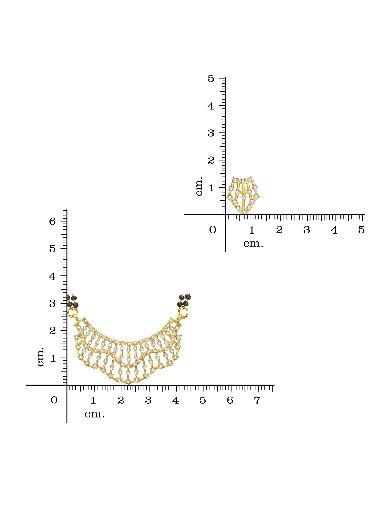 Aadita Geometric Mesh Crescent Mangalsutra Set