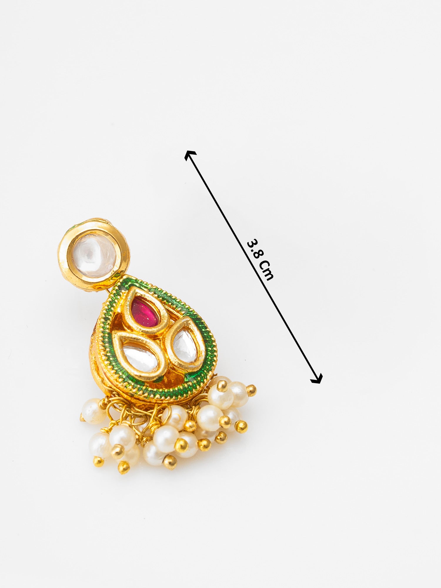 Traditional Gold-Plated Meenakari Kundan Choker Set with Pearl Droplets