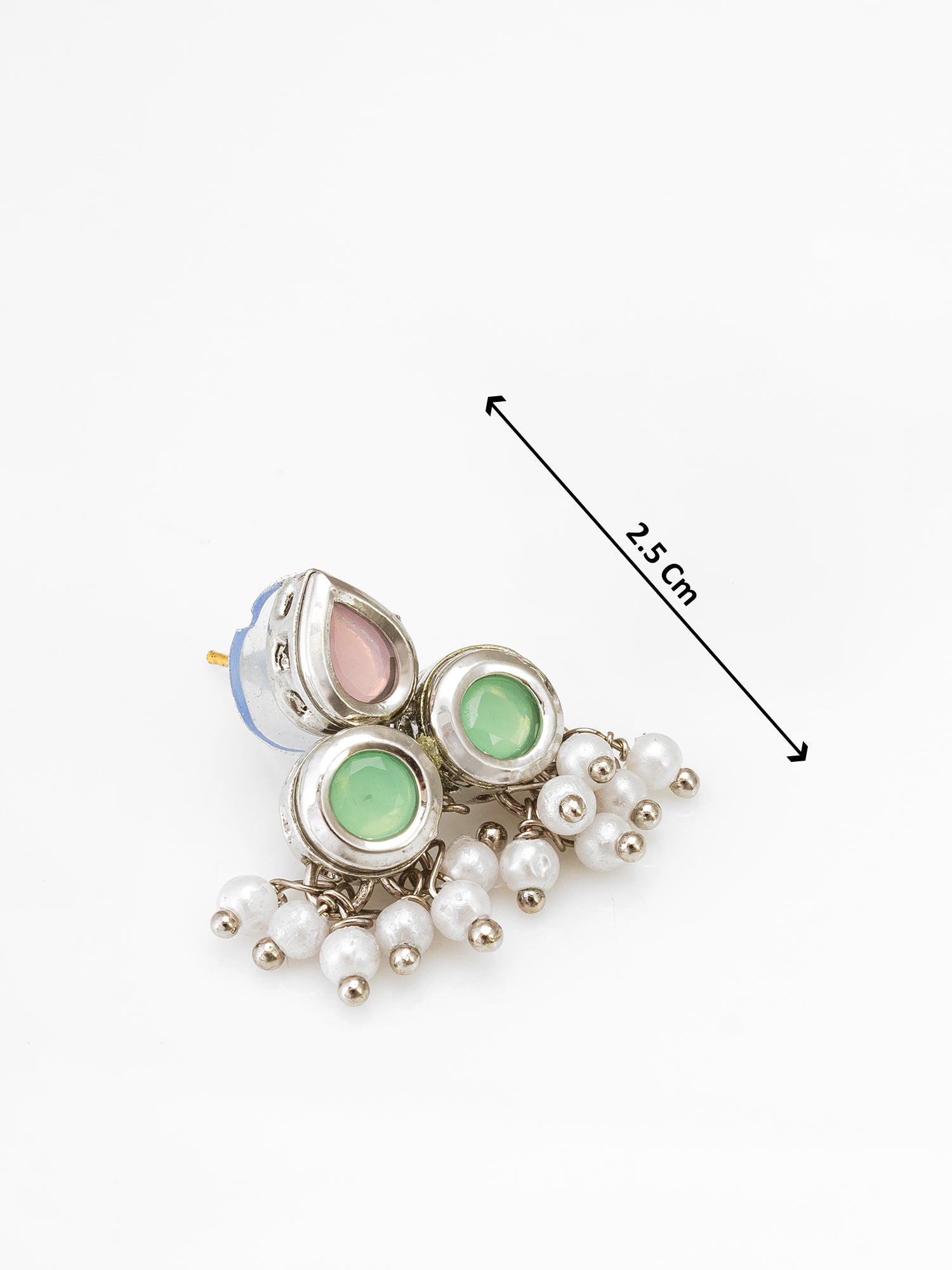 Contemporary Silver-Plated Double-Strand Pearl Necklace Set with Pastel Pink and Mint Accents