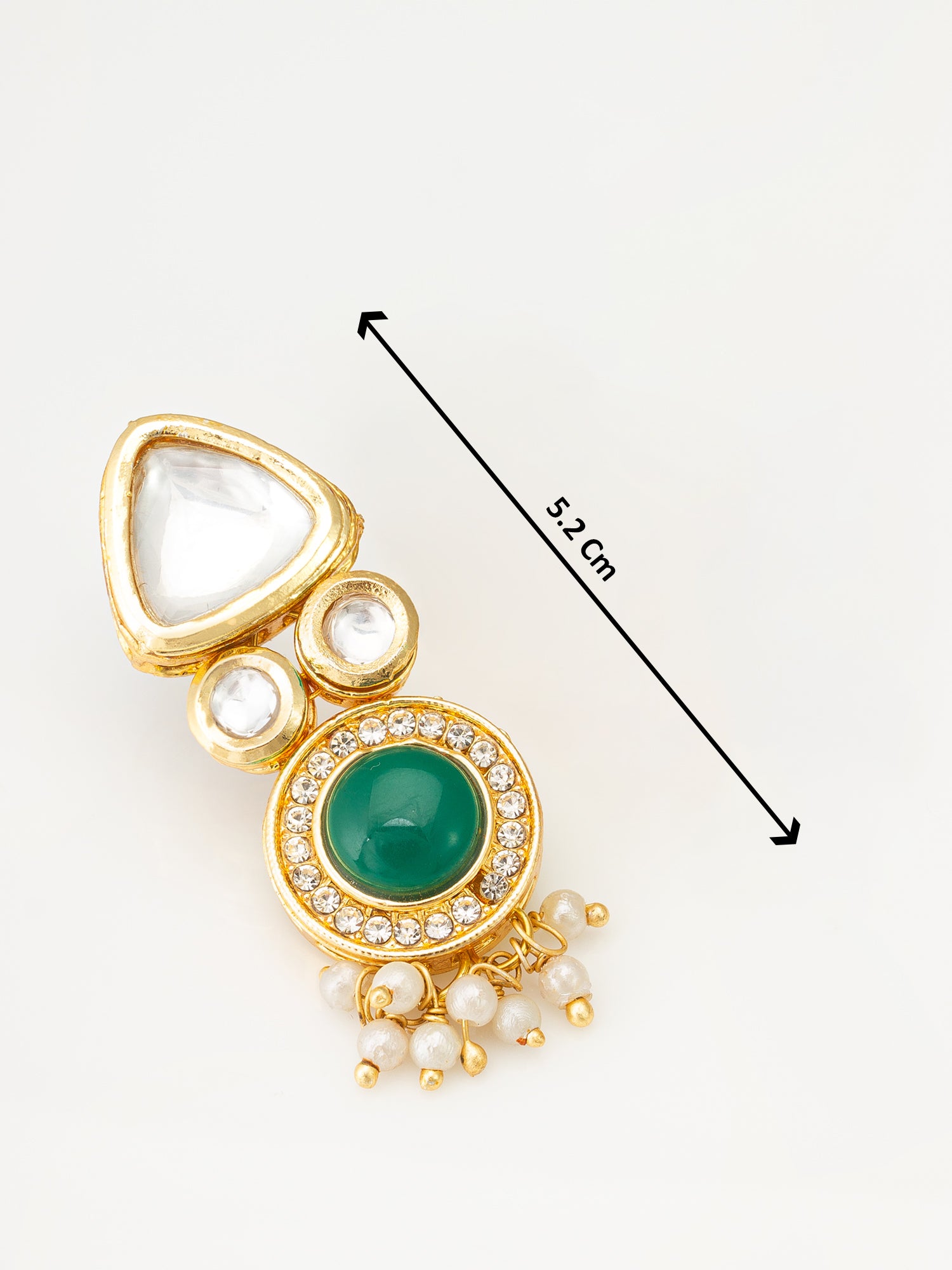 Aadita Elegant Green Stone Kundan Choker Set with Pearls