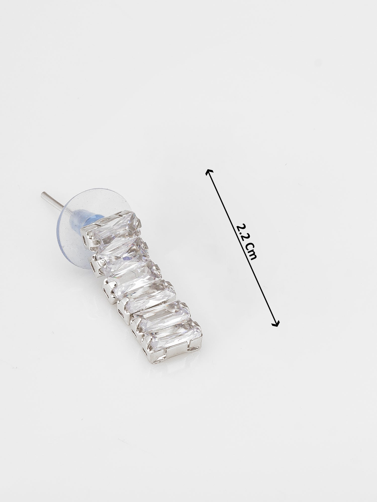 Aadita Silver Plated Single Row Baguette AD Choker Set