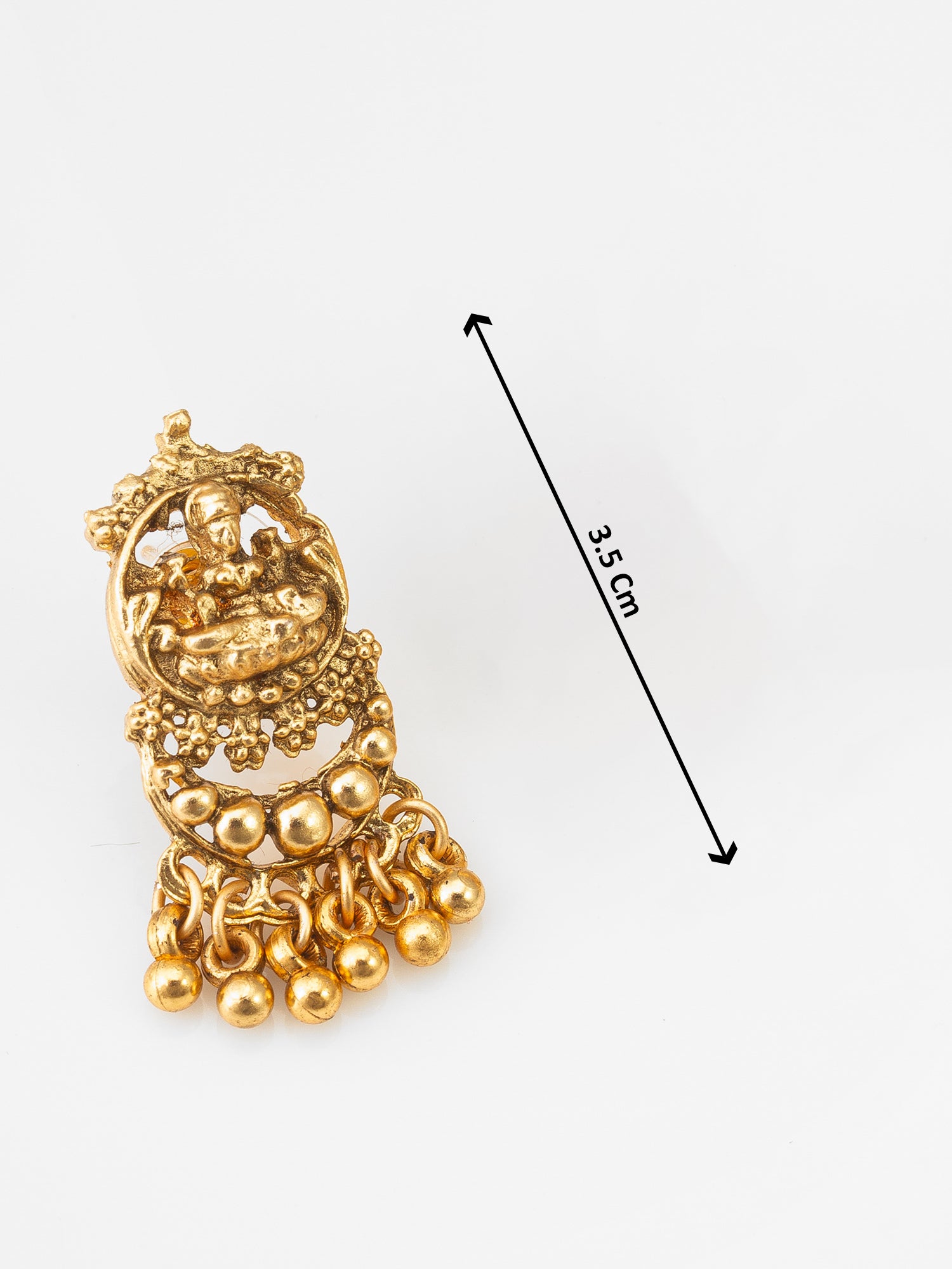 Aadita Gold-Plated Temple Necklace Set with Lakshmi Motif Pendants and Matching Jhumki Earrings