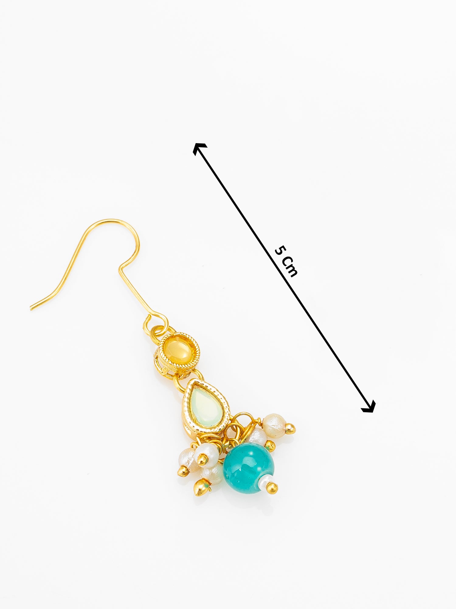 Aadita Gold Plated Green Beaded Kundan Necklace Set for Women and Girls