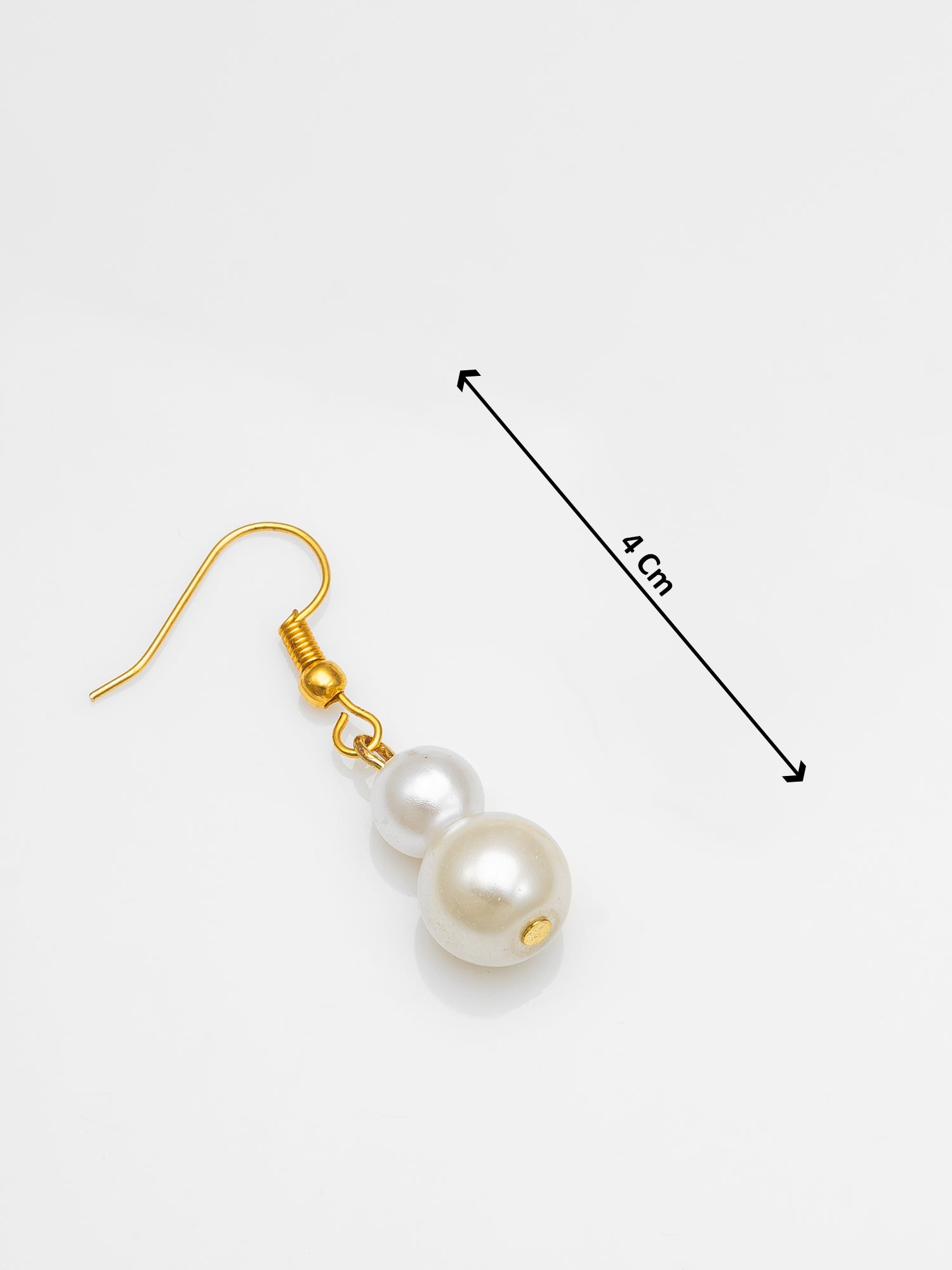 Aadita White Pearl Beaded Necklace Set with Drop Earrings for Women