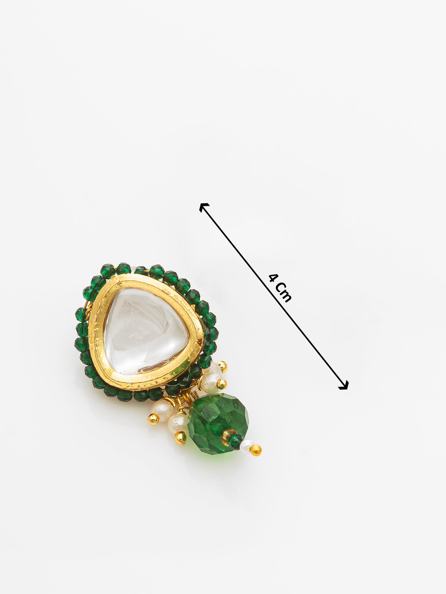 Aadita Gold-Plated Green Beaded Kundan Necklace Set for Women