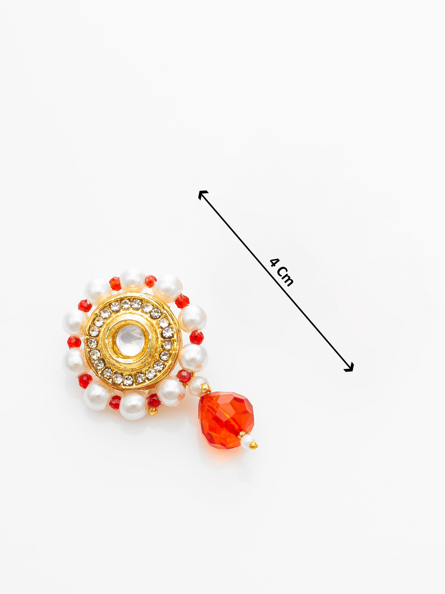 Aadita Red Beaded Kundan Choker Necklace Set with Earrings