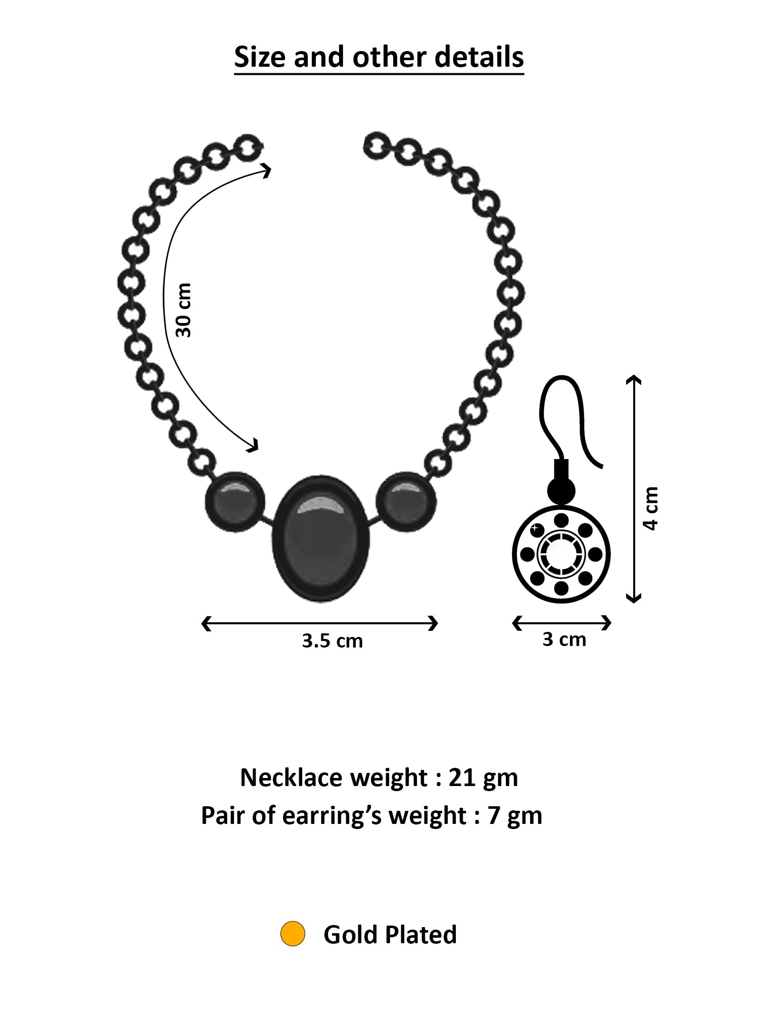 Aadita Gold Plated Pearl Kundan Necklace Set with White Marble Finish Stones