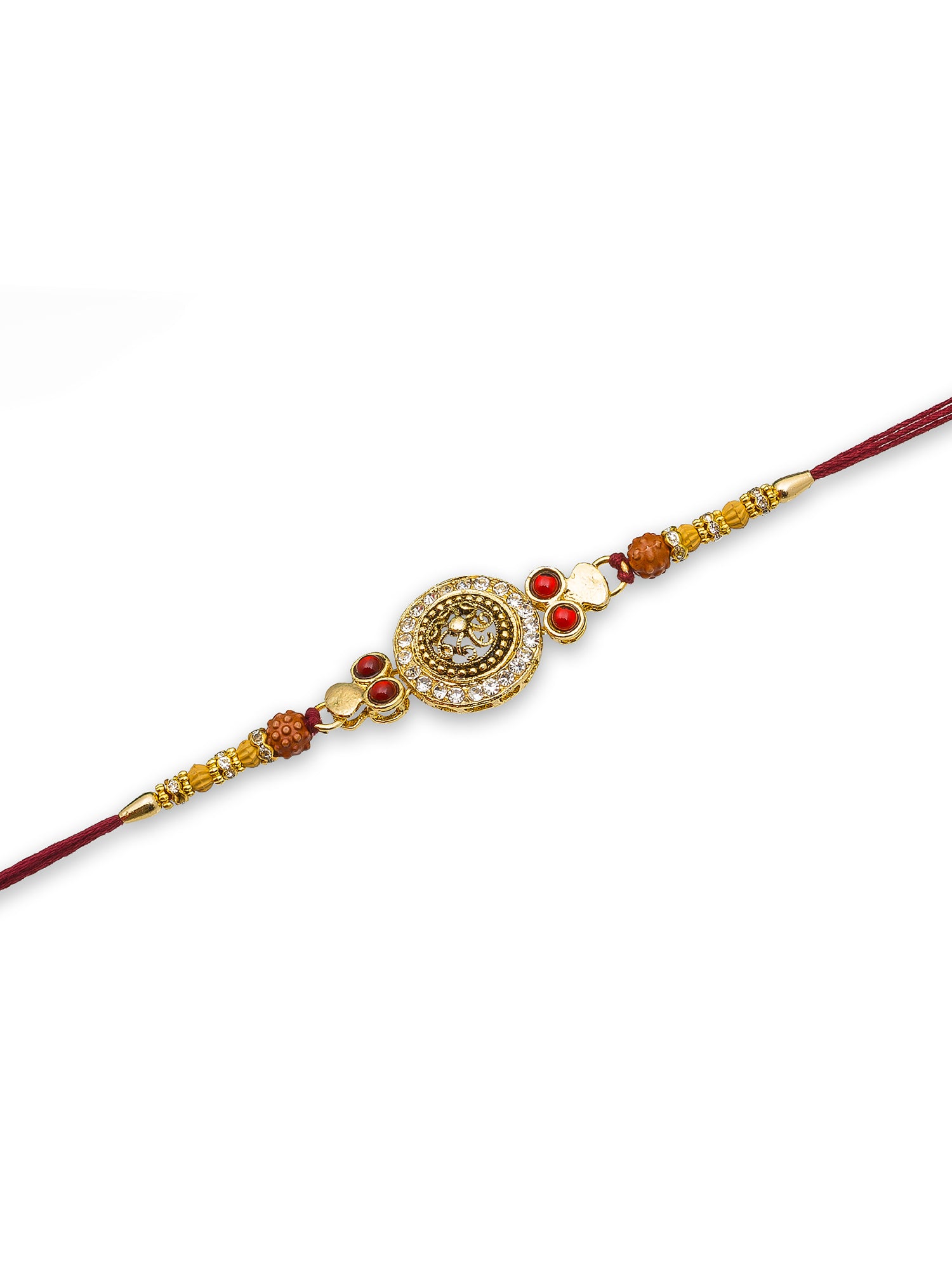 Aadita Traditional Rudraksh Rakhi with AD Stones