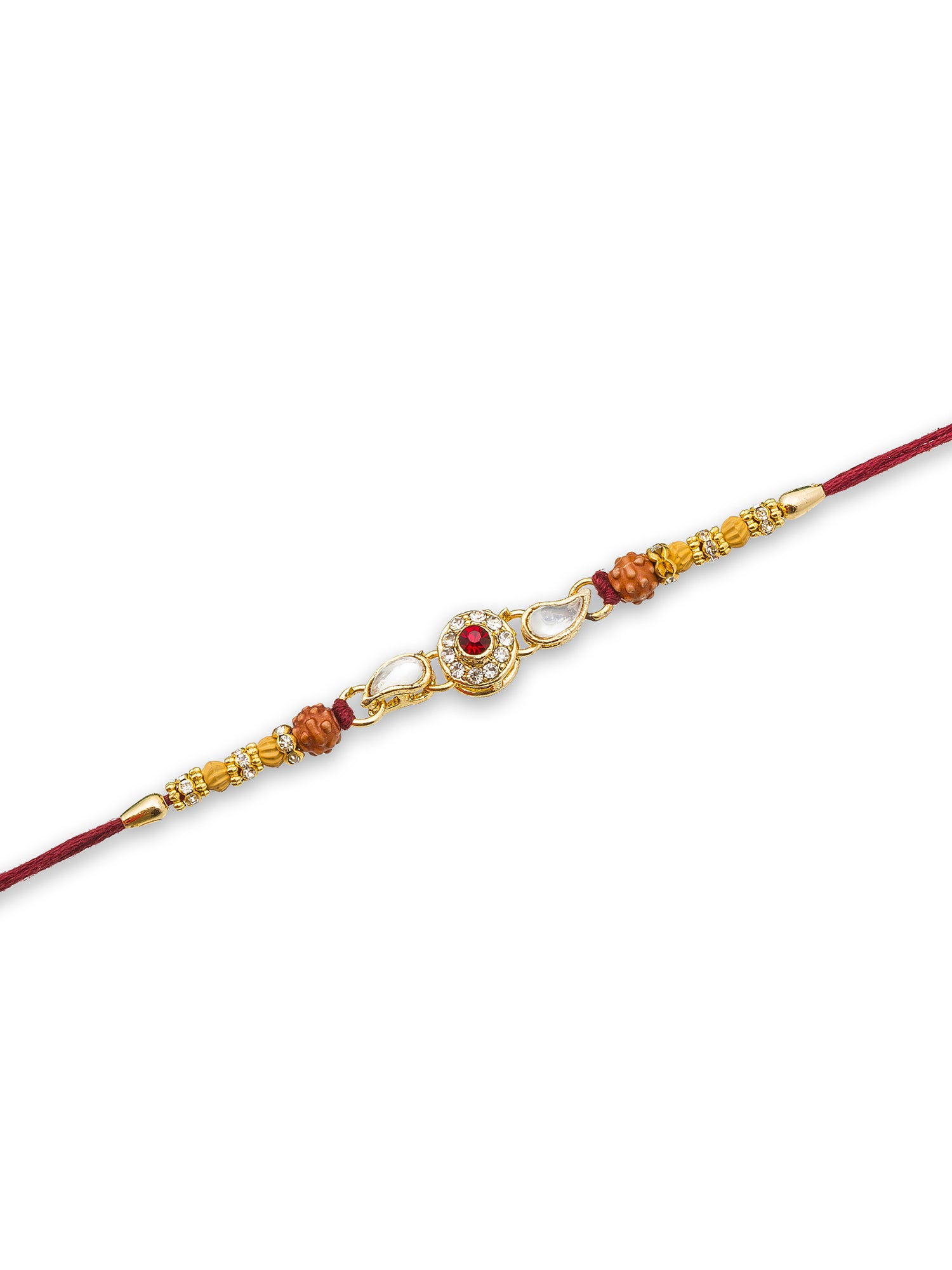 Aadita Rudraksh Rakhi with AD Stones & Red Thread