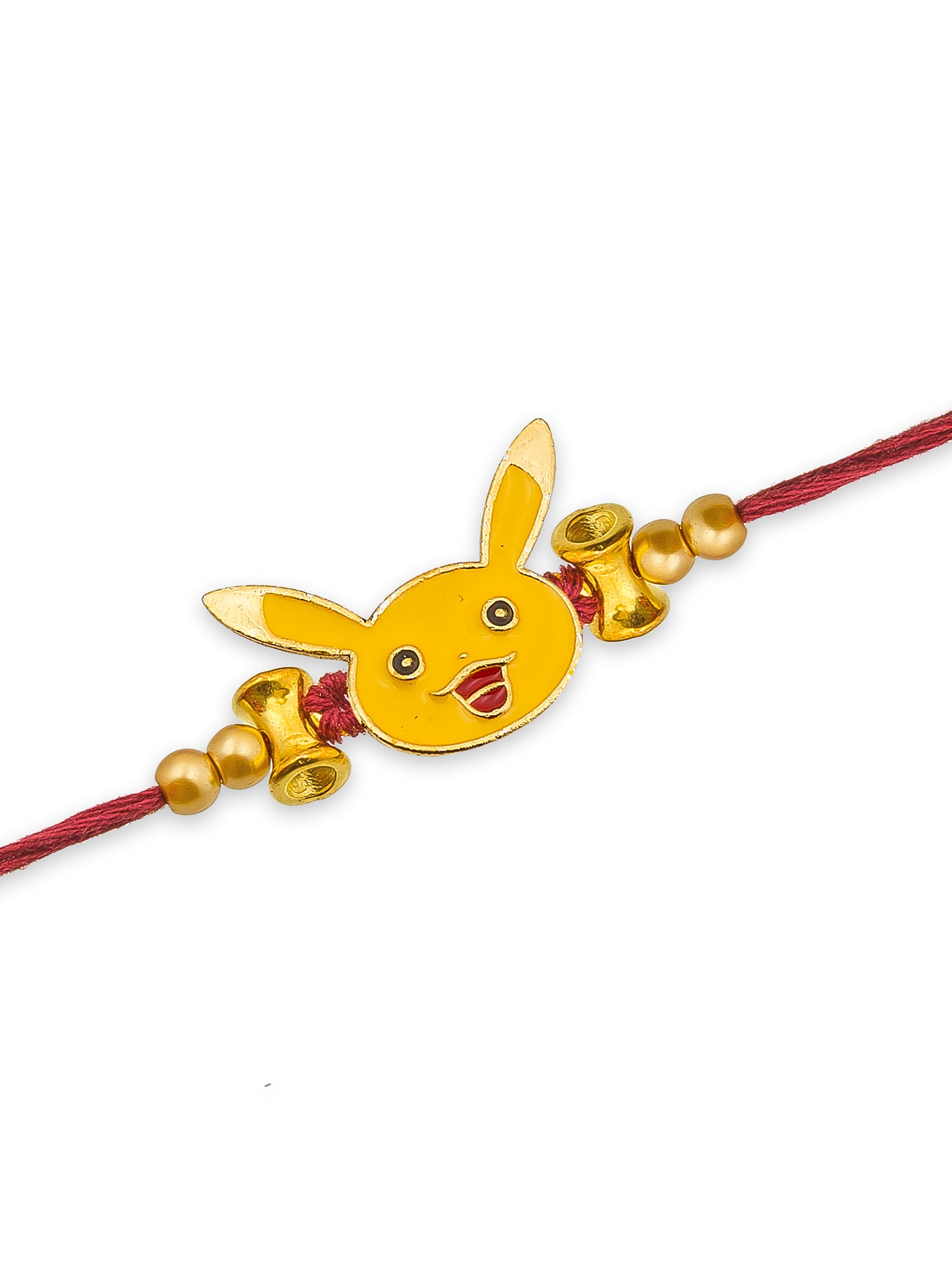 Aadita Pikachu Cartoon Kids Rakhi with Yellow Enamel Charm