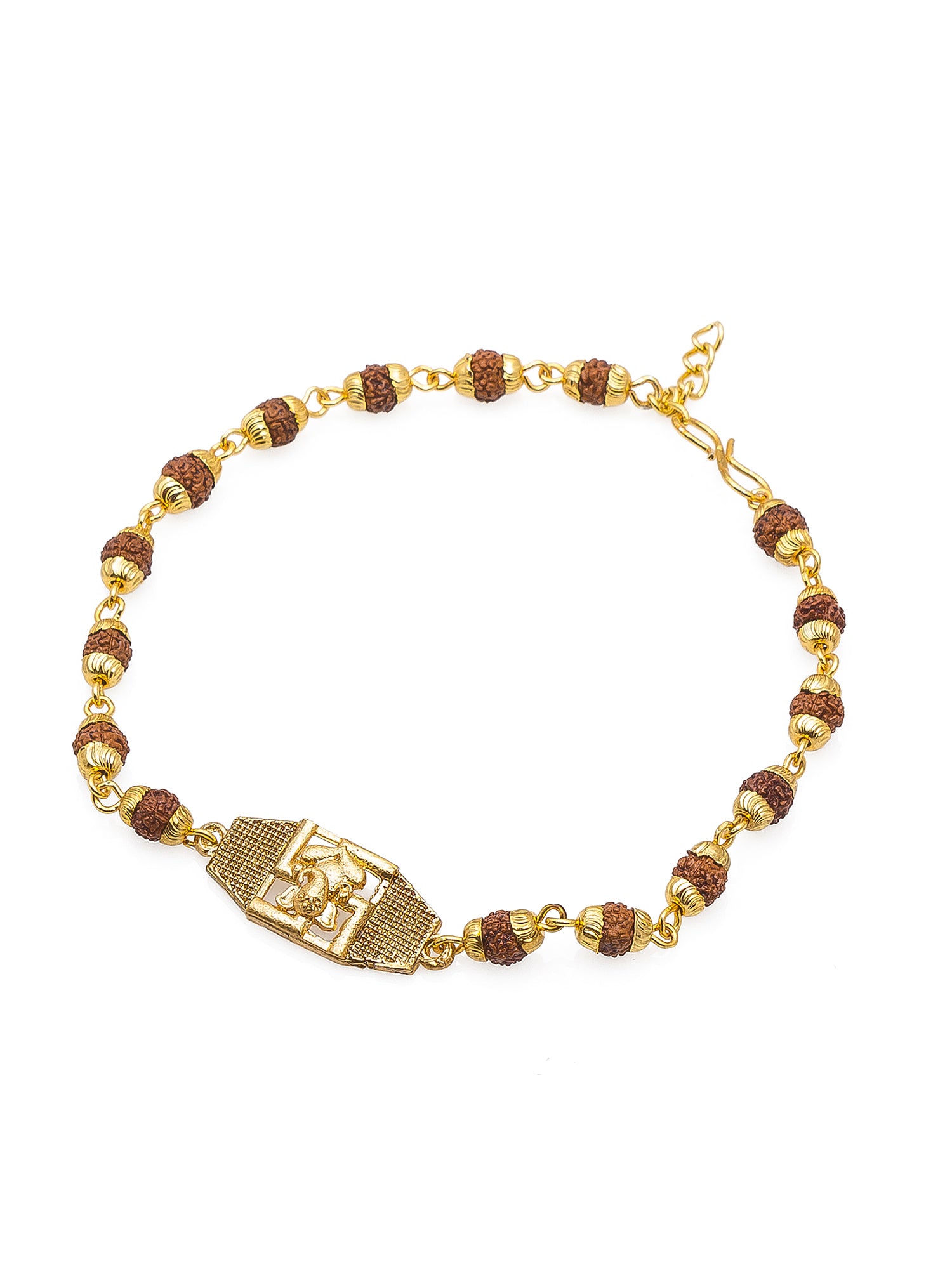 Aadita Swastik Rudraksh Bracelet Rakhi – Gold Plated Sacred Thread