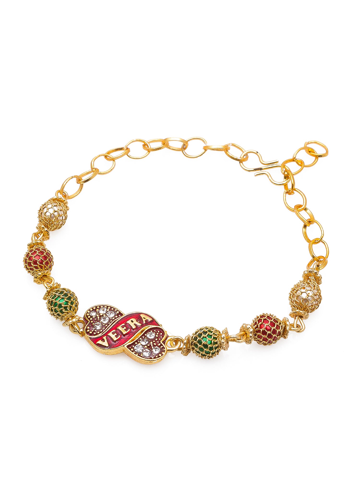 Aadita Veera Bracelet Rakhi for Brother – Colorful Beads with Infinity Design