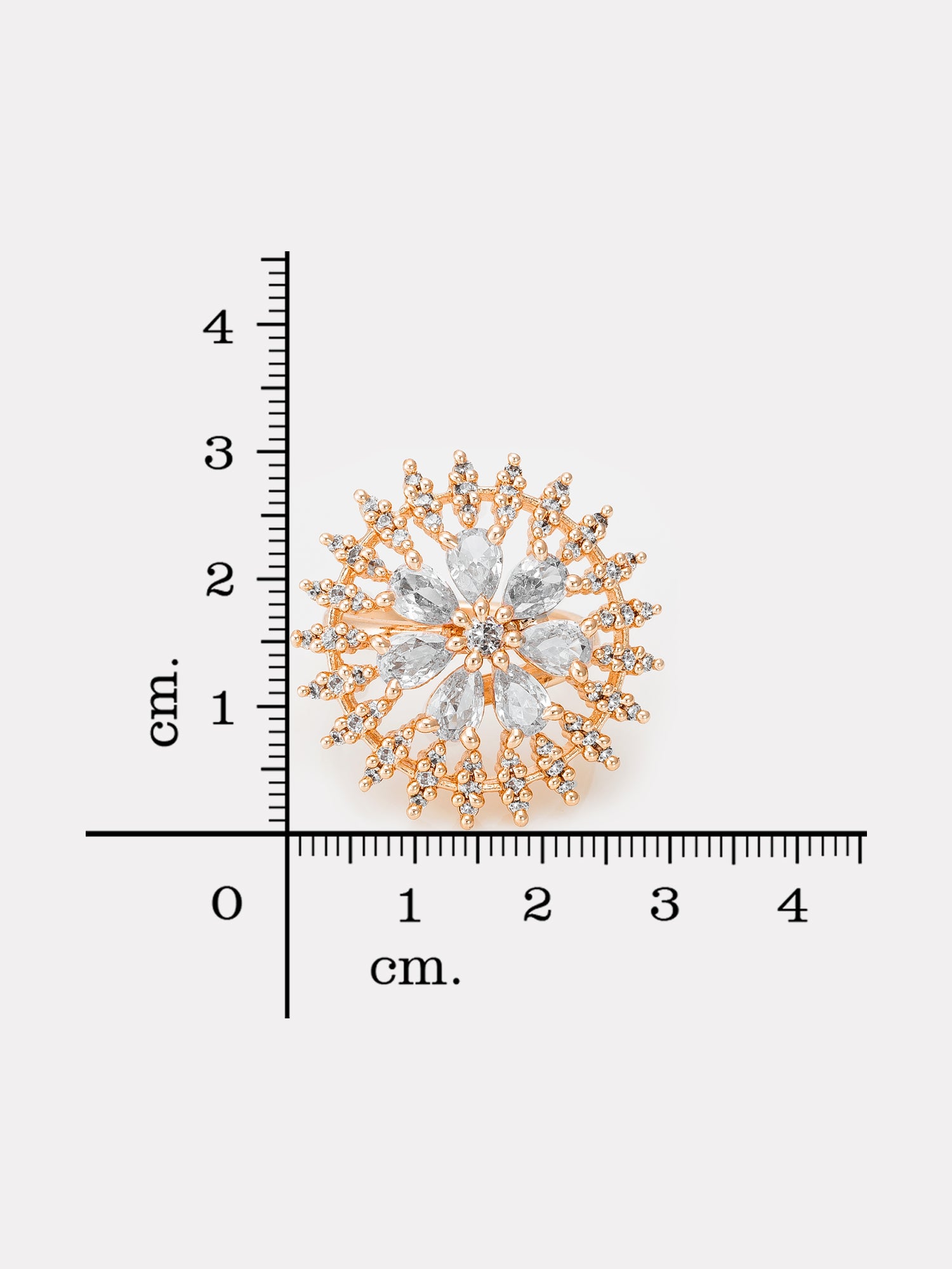 Aadita Floral Starburst Crystal Ring with Pear Cut Stones