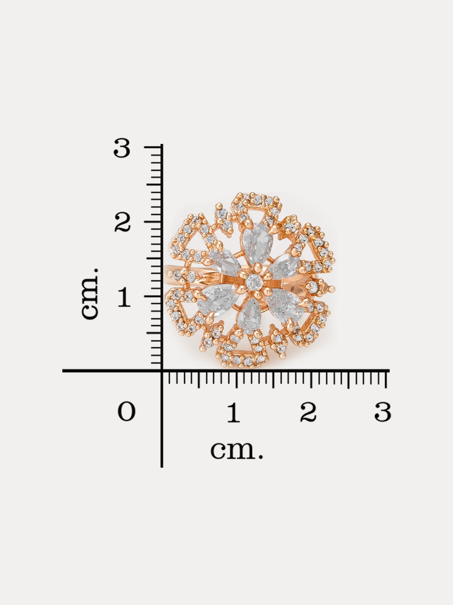 Aadita Diamond-Look Snowflake Ring with Clear Cubic Zirconia