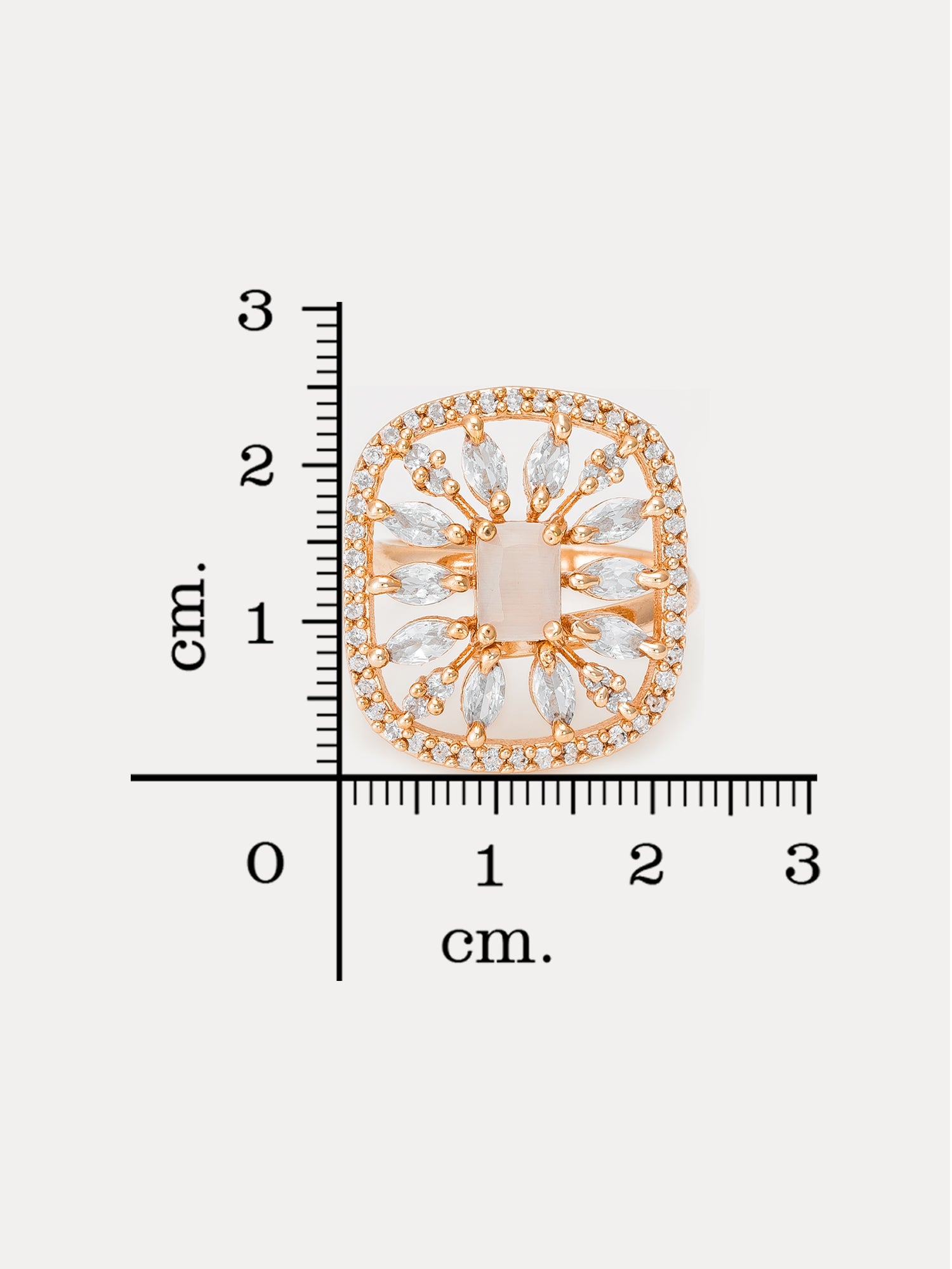 Aadita Contemporary Geometric Square Lattice Ring