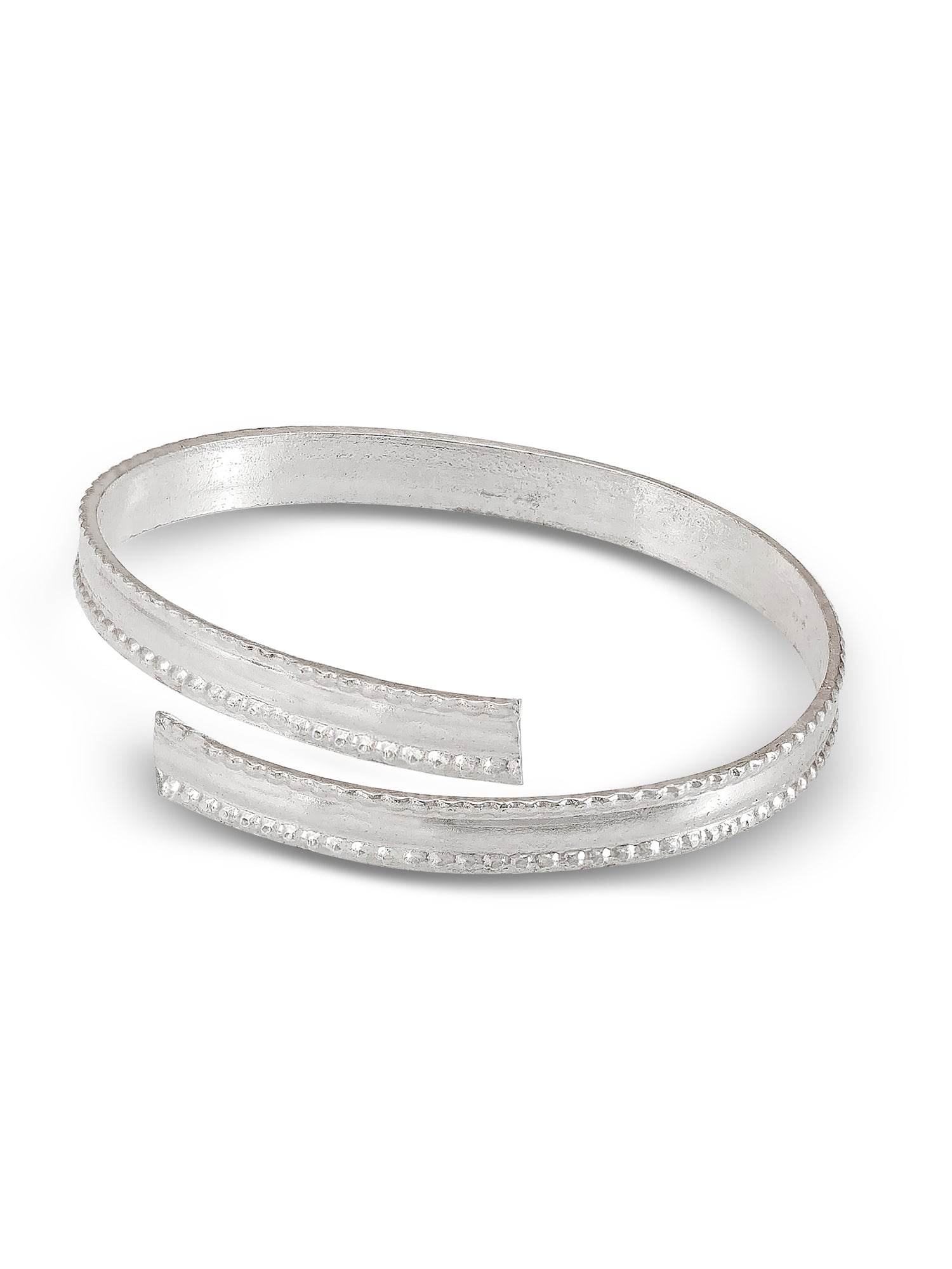 Aadita Silver Toned Textured Spiral Toe Rings