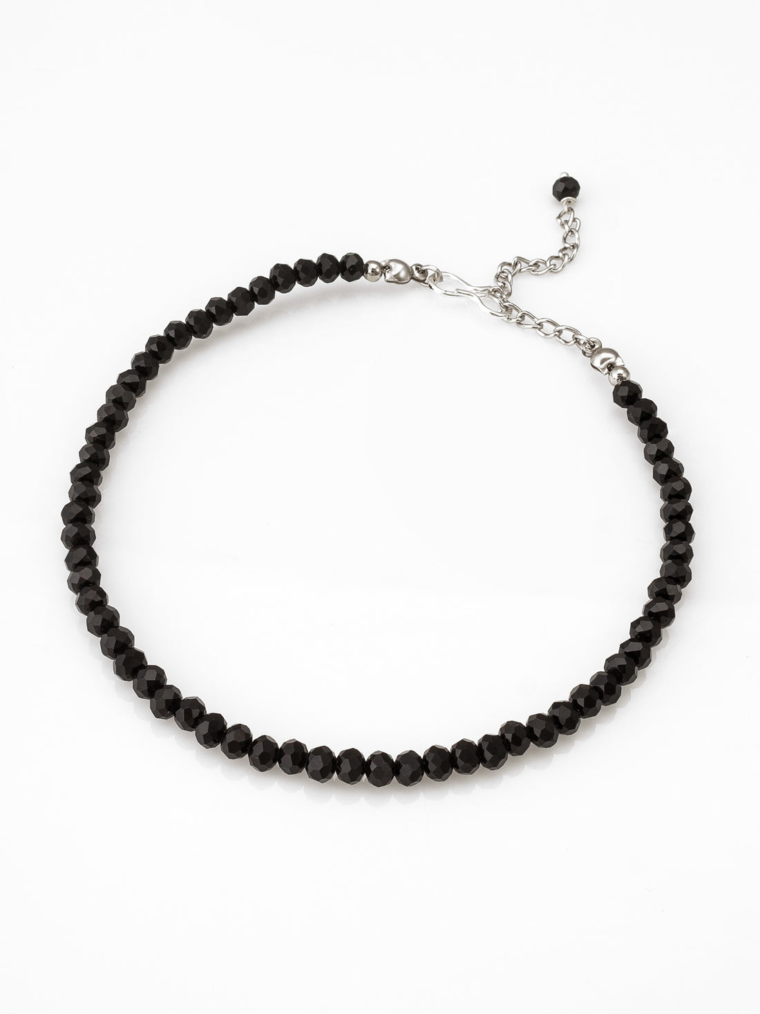 Aadita Minimalist Faceted Black Bead Single Anklet