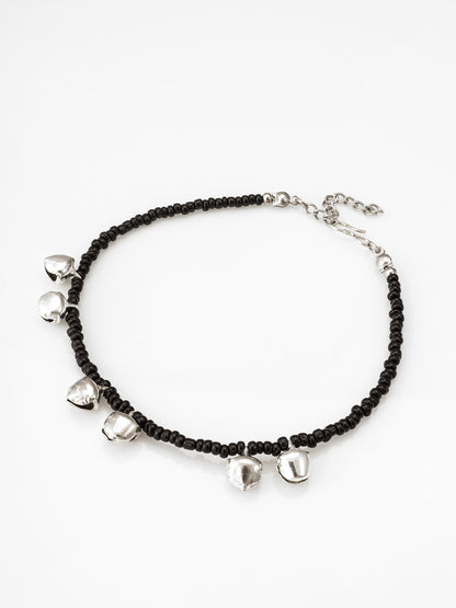 Aadita Traditional Ghungroo Black Beaded Single Anklet