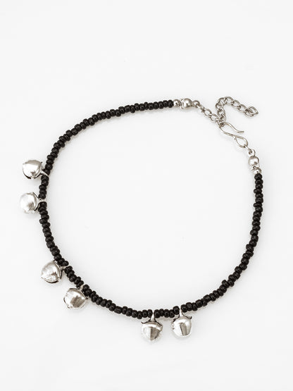 Aadita Traditional Ghungroo Black Beaded Single Anklet