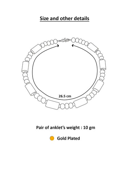 Aadita Gold Plated Pink Flower Design Anklet for Women and Girls