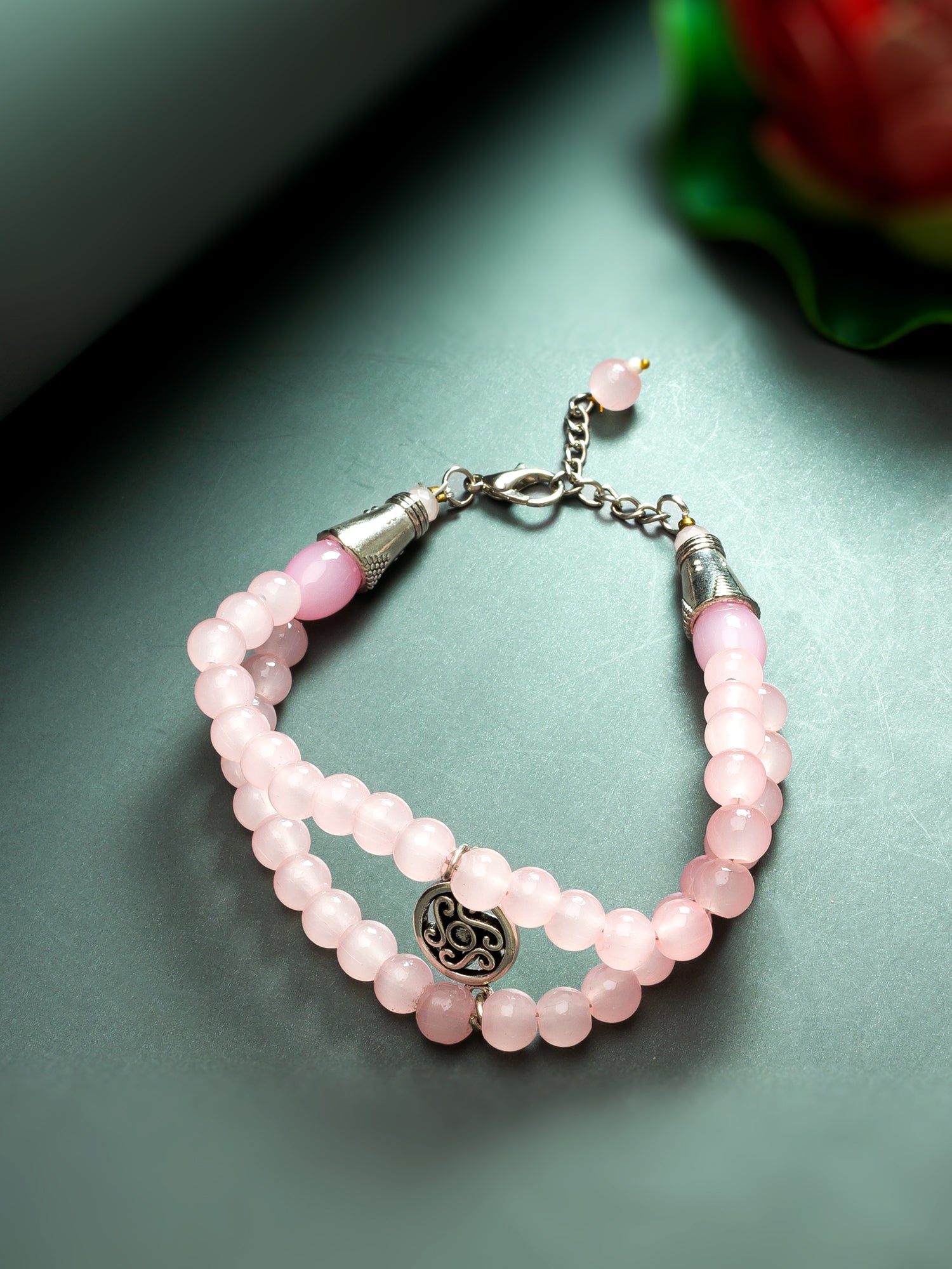 Aadita Double Strand Pink Beaded Bracelet