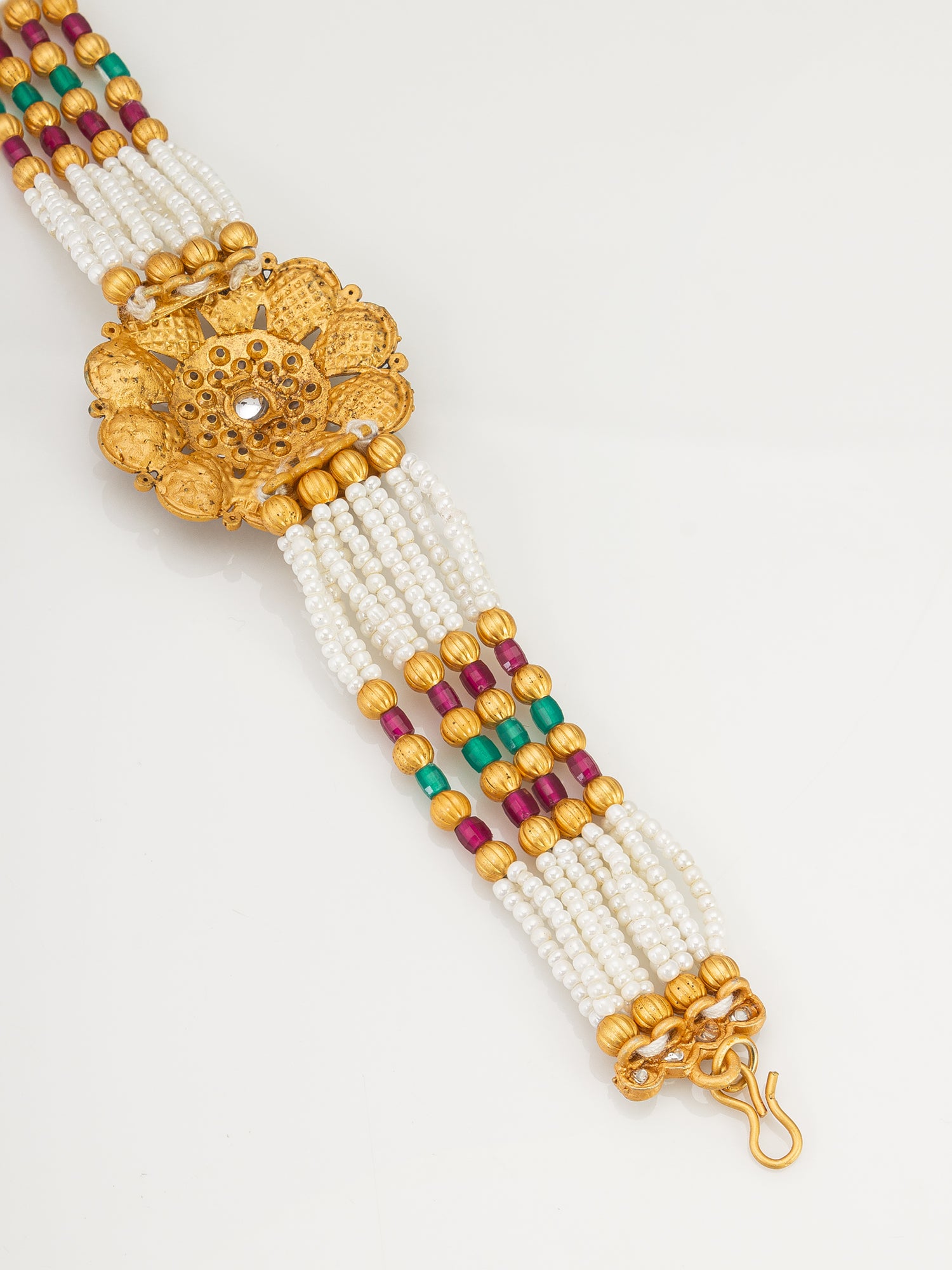Aadita Traditional Floral Pearl Multi-Strand Bracelet