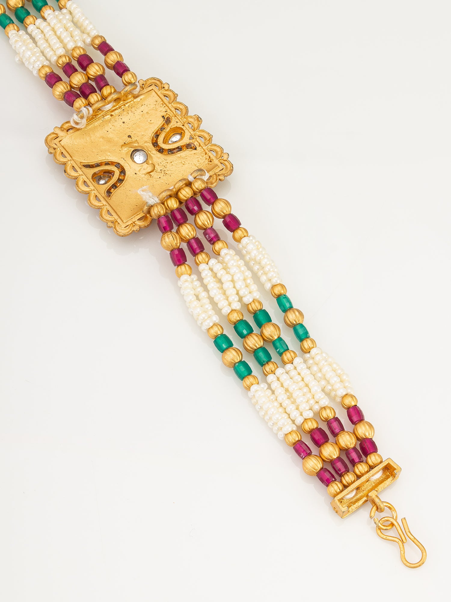 Aadita Royal Square Filigree Pearl Bracelet