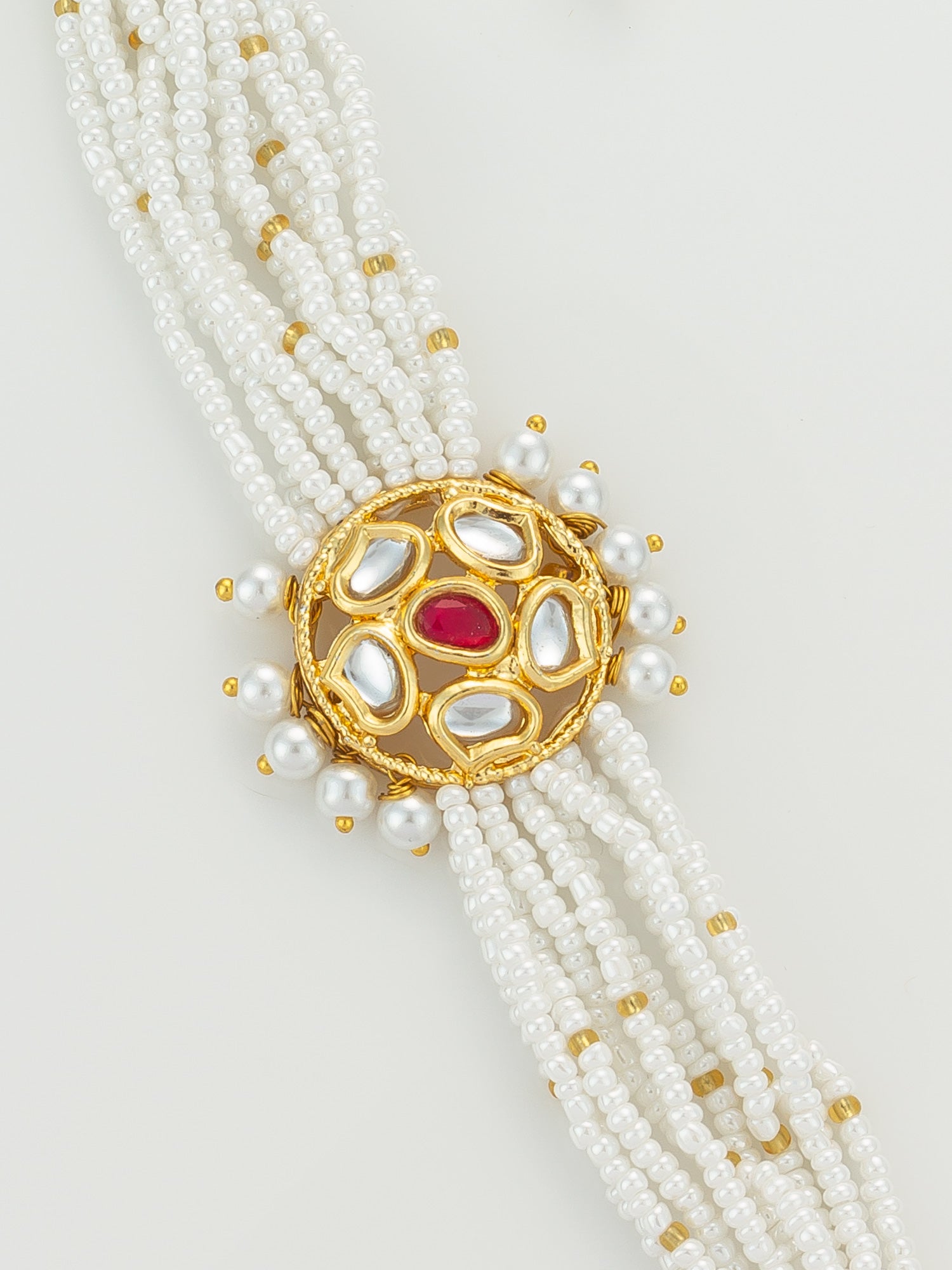 Aadita Kundan Studded Gold Floral Bracelet