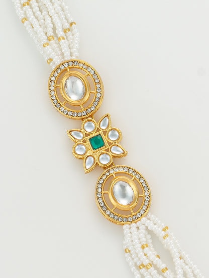 Aadita Geometric Crystal and Pearl Bracelet