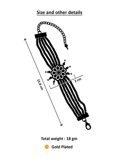 Aadita Geometric Crystal and Pearl Bracelet