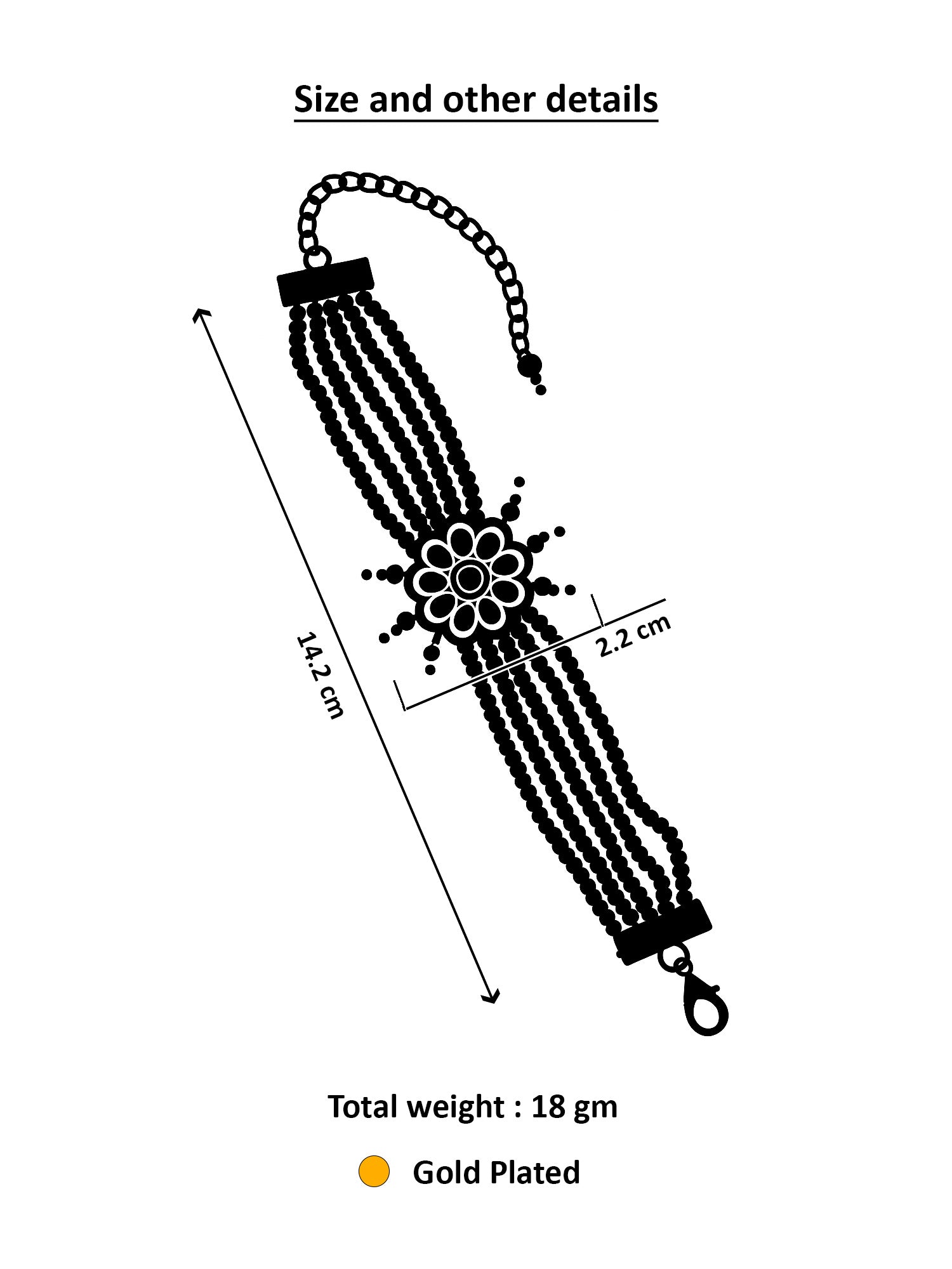 Aadita Triangular Motif Stone Studded Bracelet