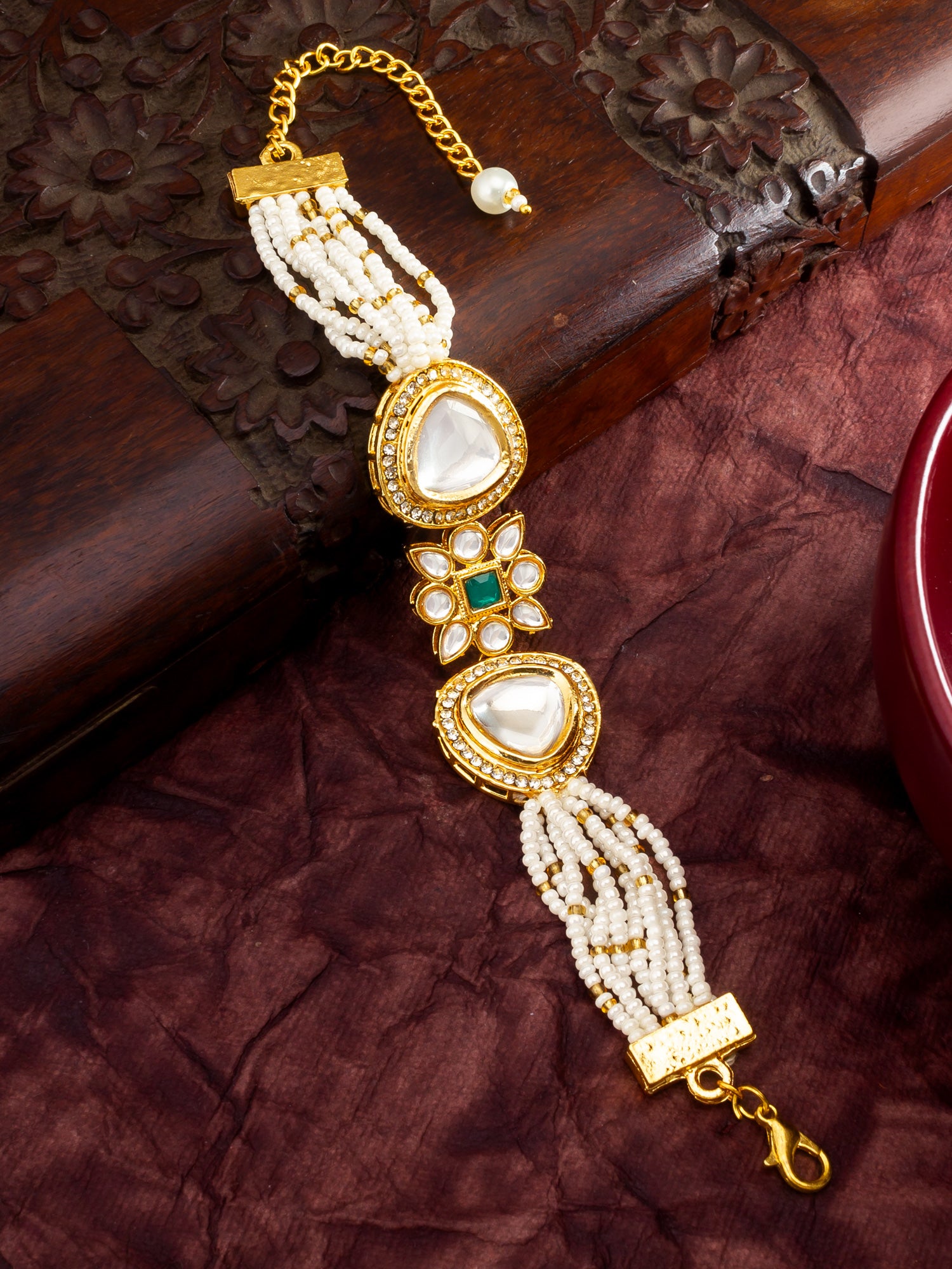 Aadita Triangular Motif Stone Studded Bracelet