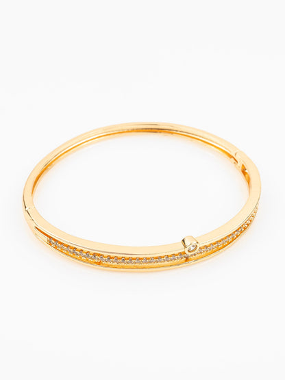 Aadita Gold Plated AD Stone Studded Elegant Bangle Bracelet for Women WBG2586