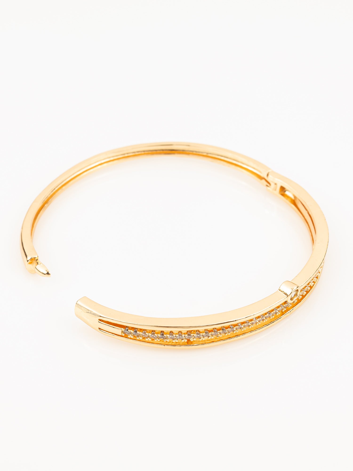Aadita Gold Plated AD Stone Studded Elegant Bangle Bracelet for Women