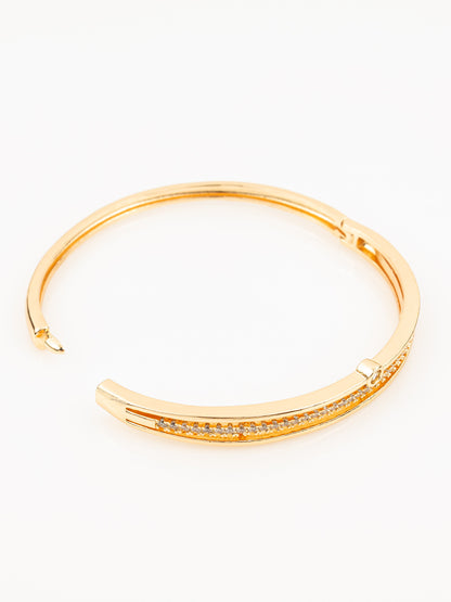 Aadita Gold Plated AD Stone Studded Elegant Bangle Bracelet for Women
