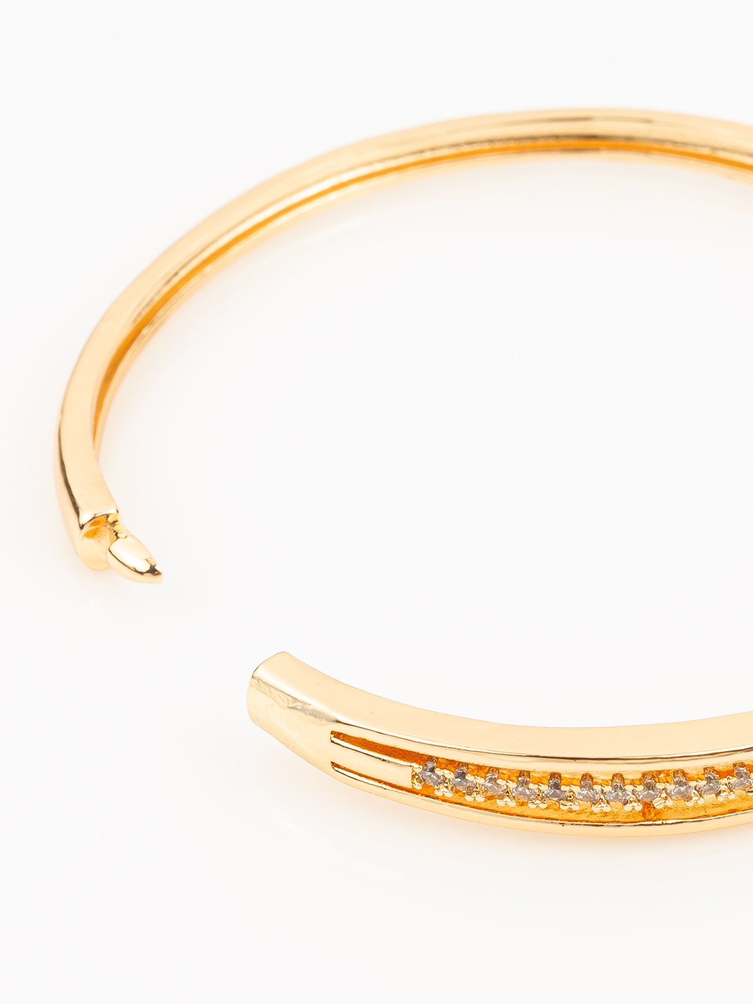 Aadita Gold Plated AD Stone Studded Elegant Bangle Bracelet for Women
