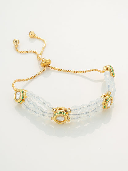 Aadita Crystal and Kundan Adjustable Slider Bracelet