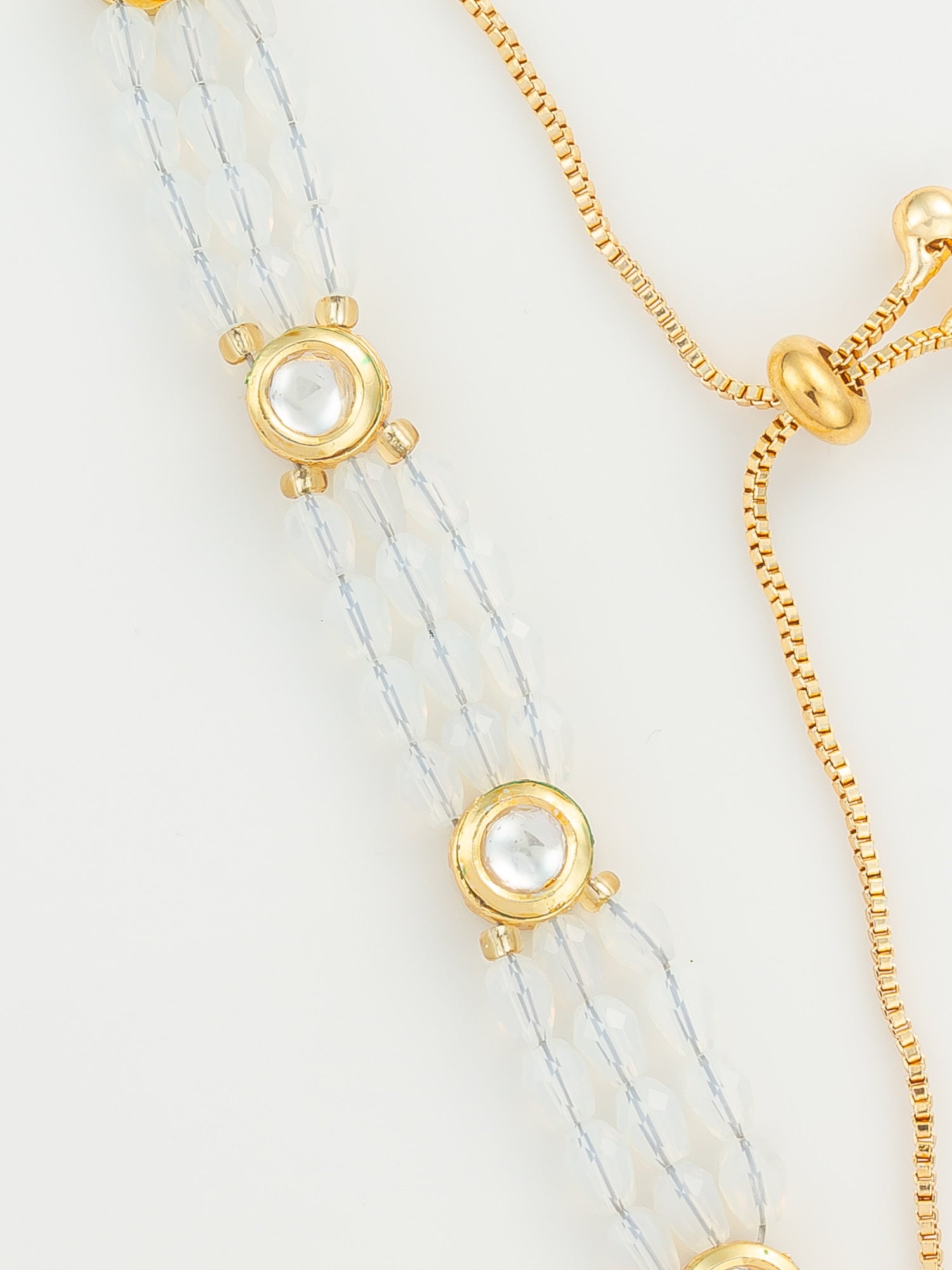 Aadita Crystal and Kundan Adjustable Slider Bracelet