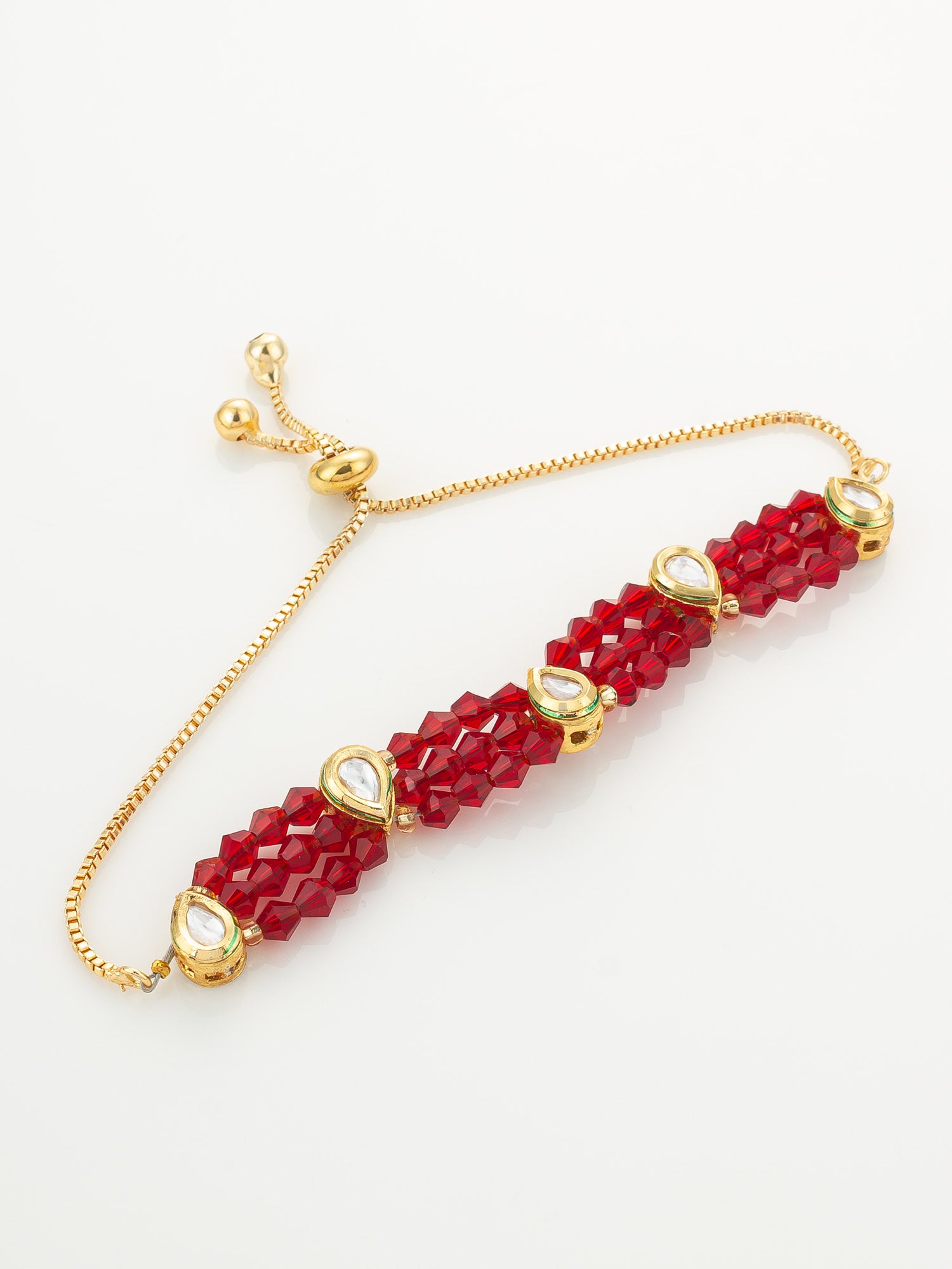 Aadita Ruby Red Crystal Kundan Bracelet