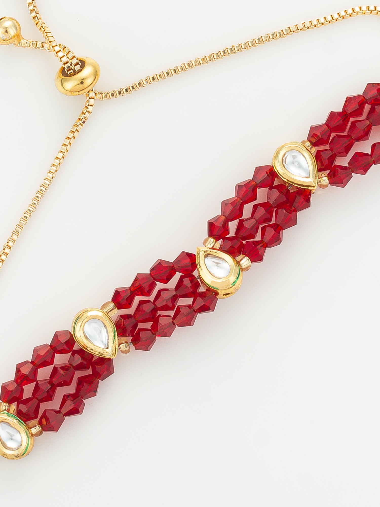 Aadita Ruby Red Crystal Kundan Bracelet