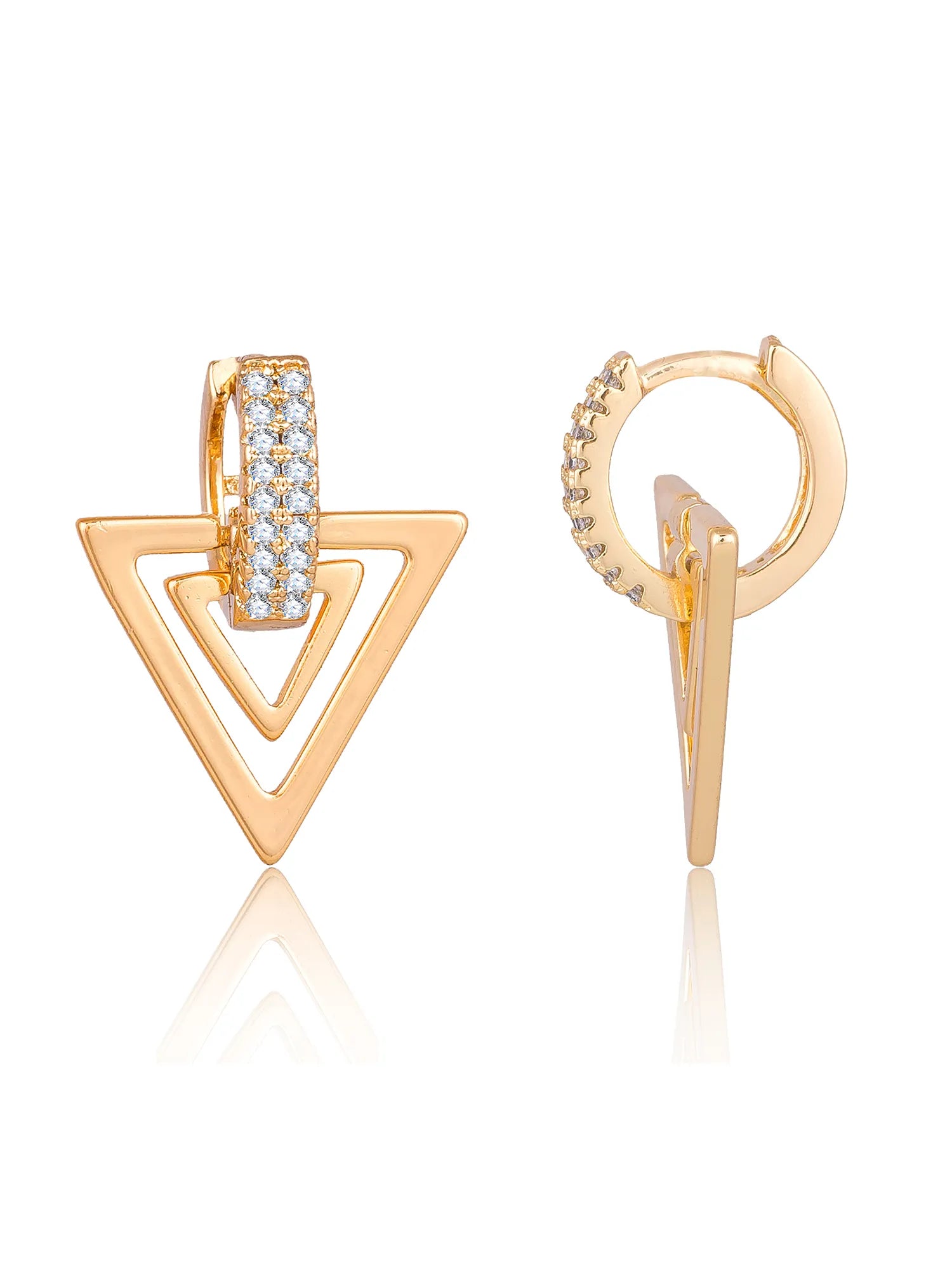 Geometric Triangle Huggie Hoop Earrings