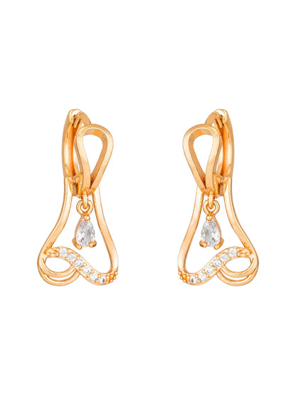 Hoop Earrings with White Stones On A White Background