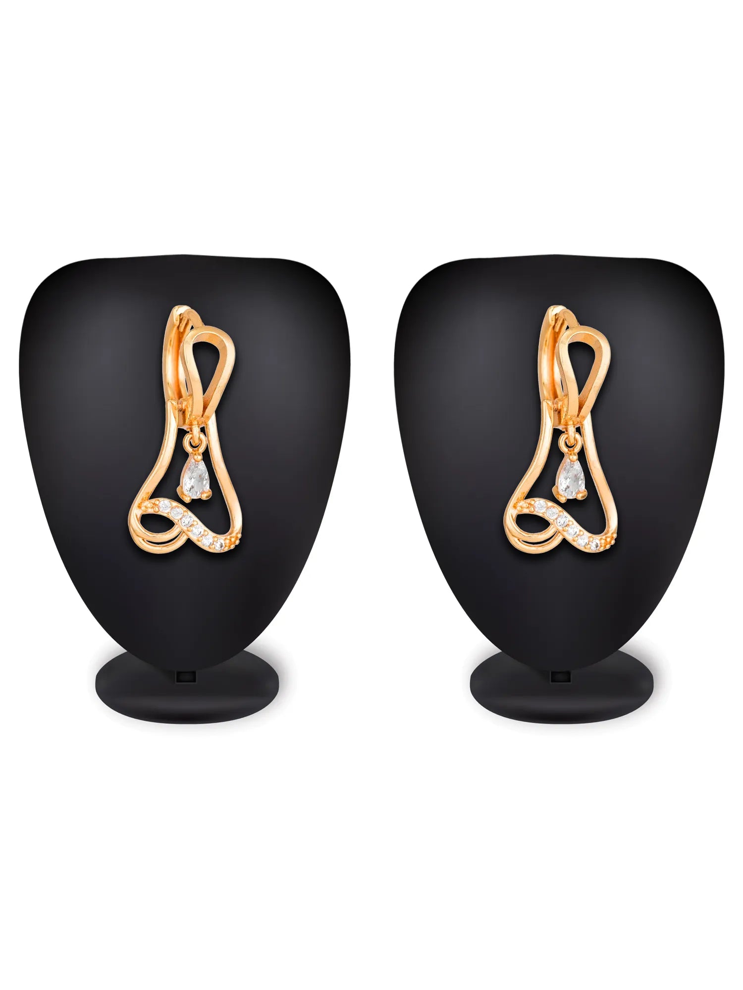Hoop Earrings with White Stones 